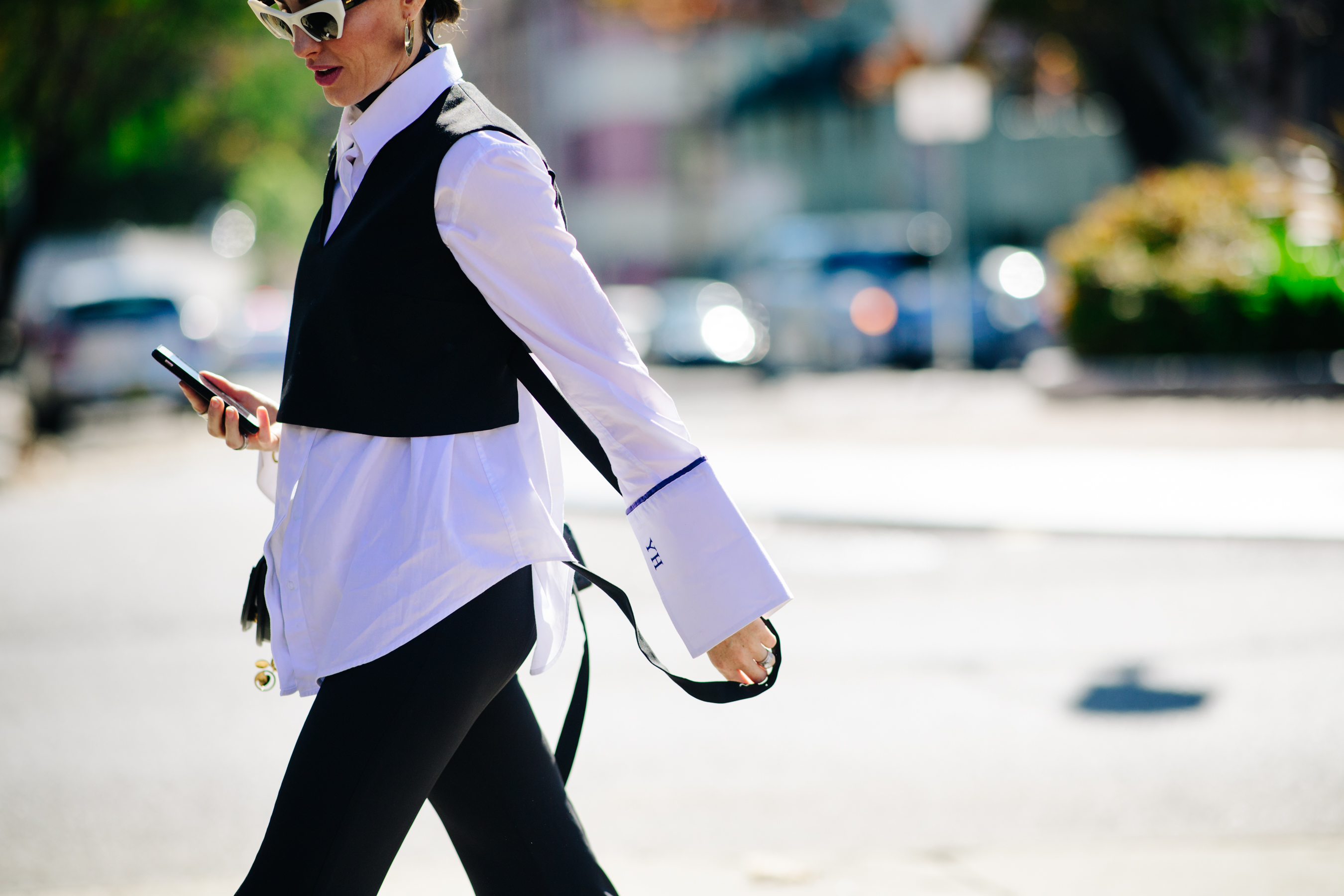 Woman wearing retro-futuristic eyewear