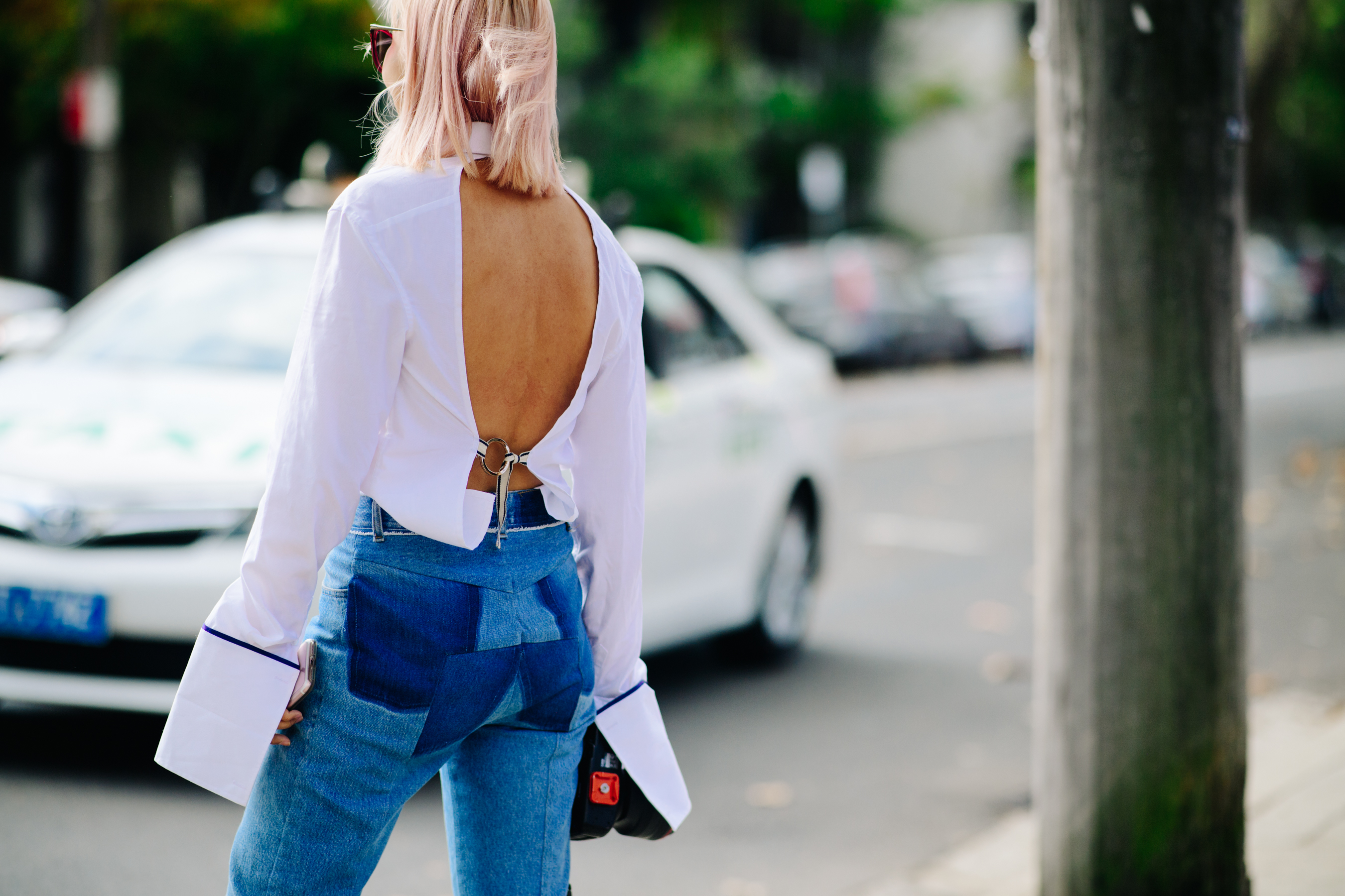 Girl wearing Vetements jeans