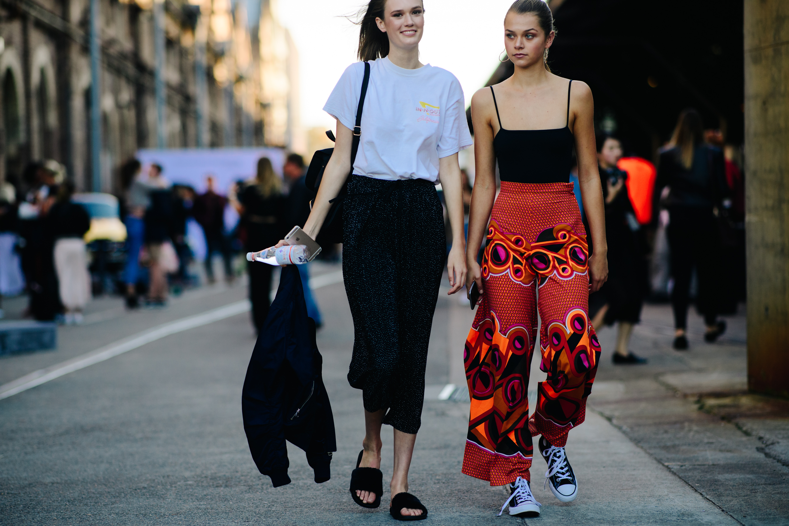 Girls walking down the street