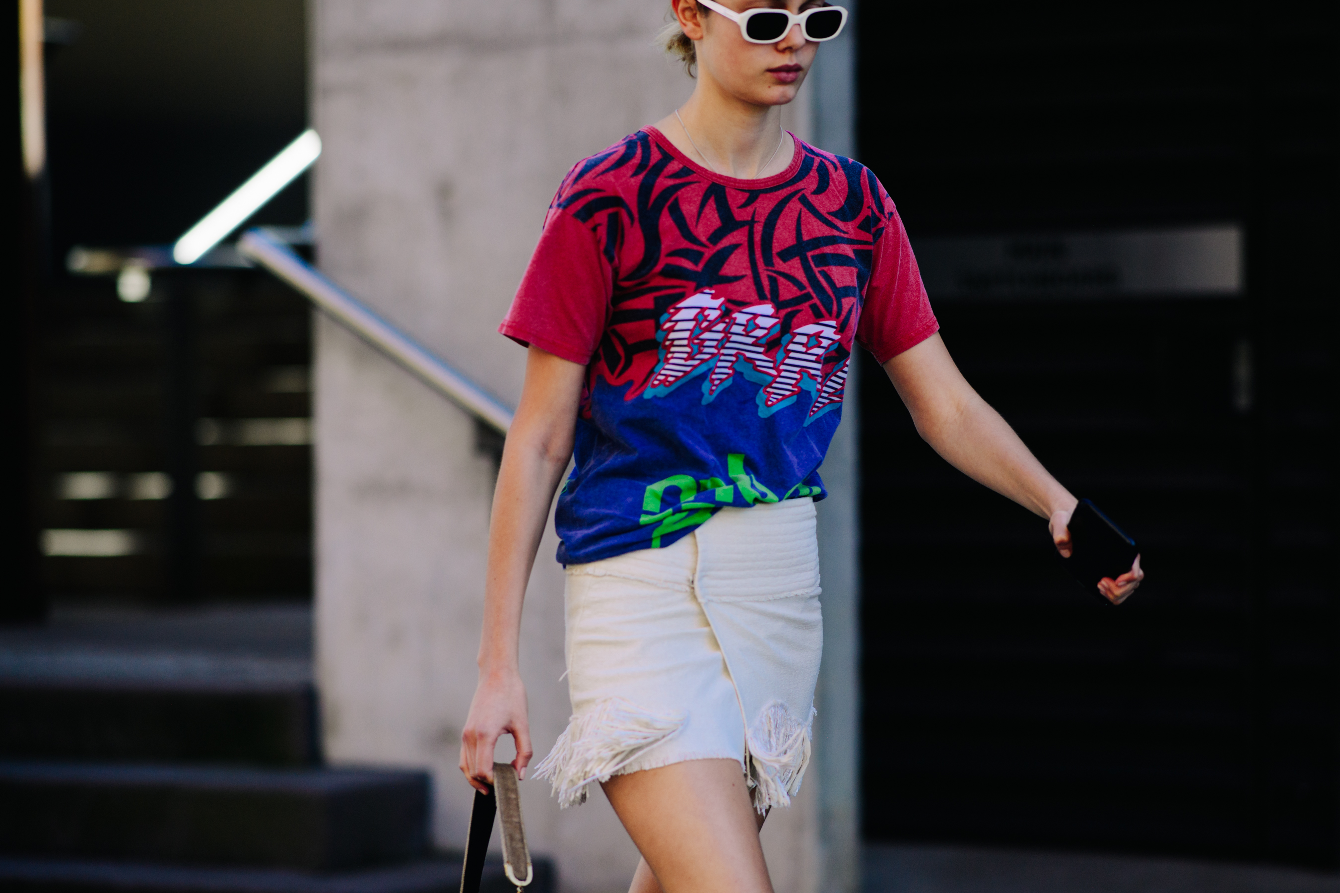 Girl wearing a printed t-shirt
