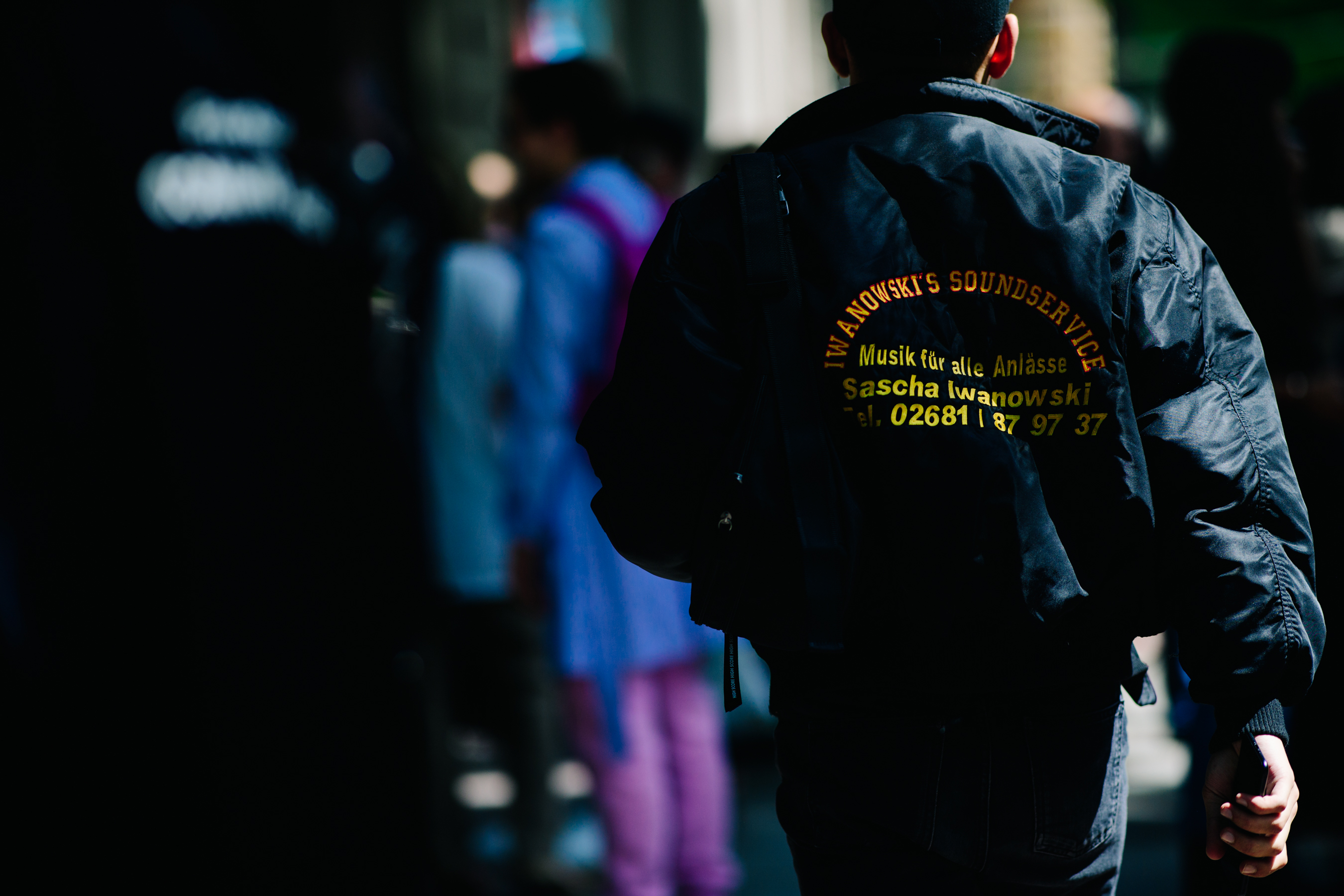 Man wearing a bomber jacket