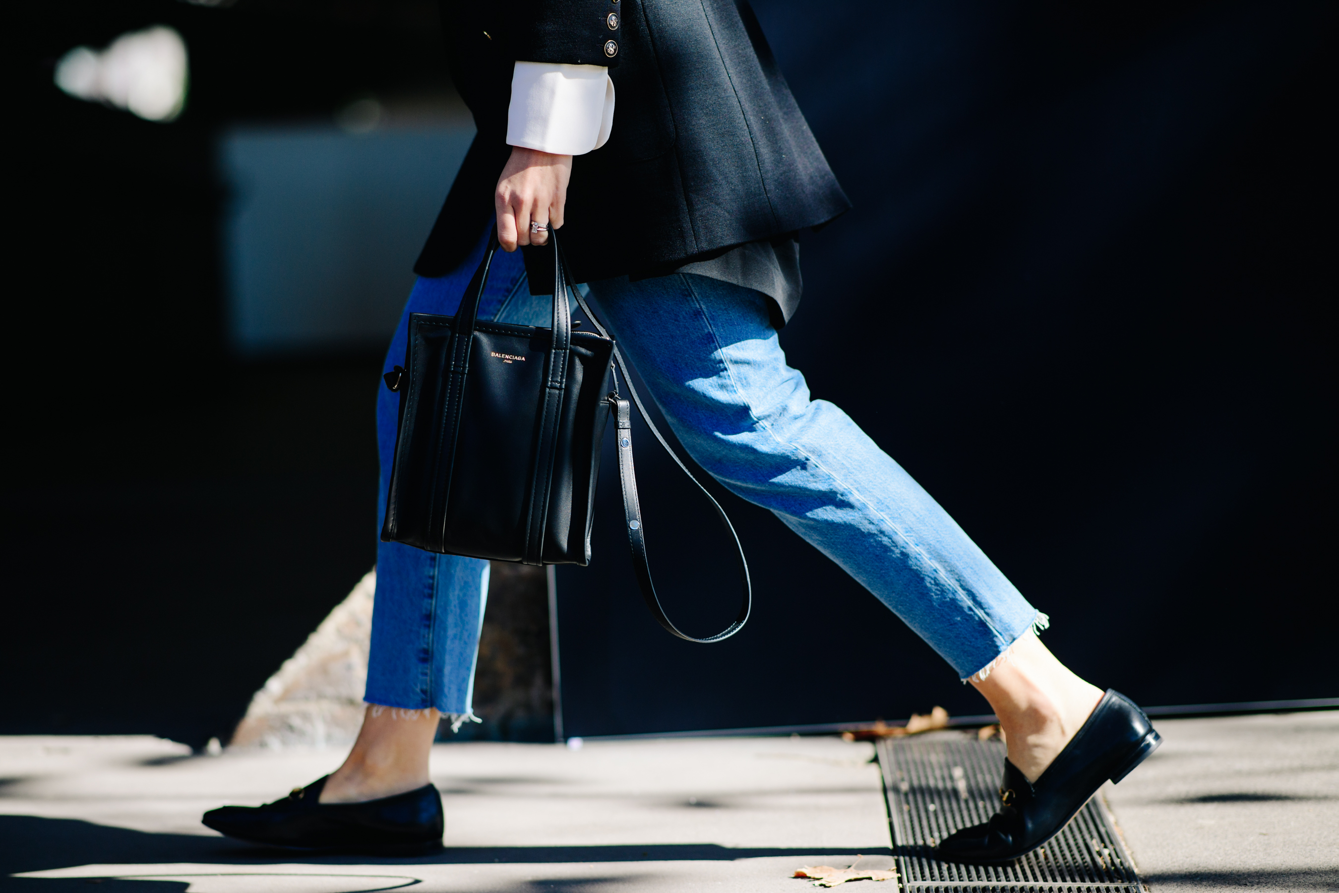 Woman wearing Balenciaga and Gucci
