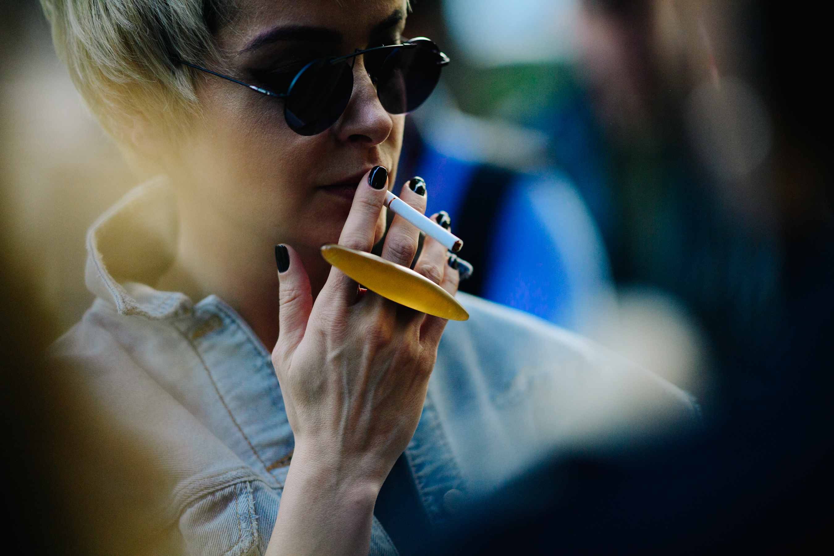 Designer wearing interesting jewellery