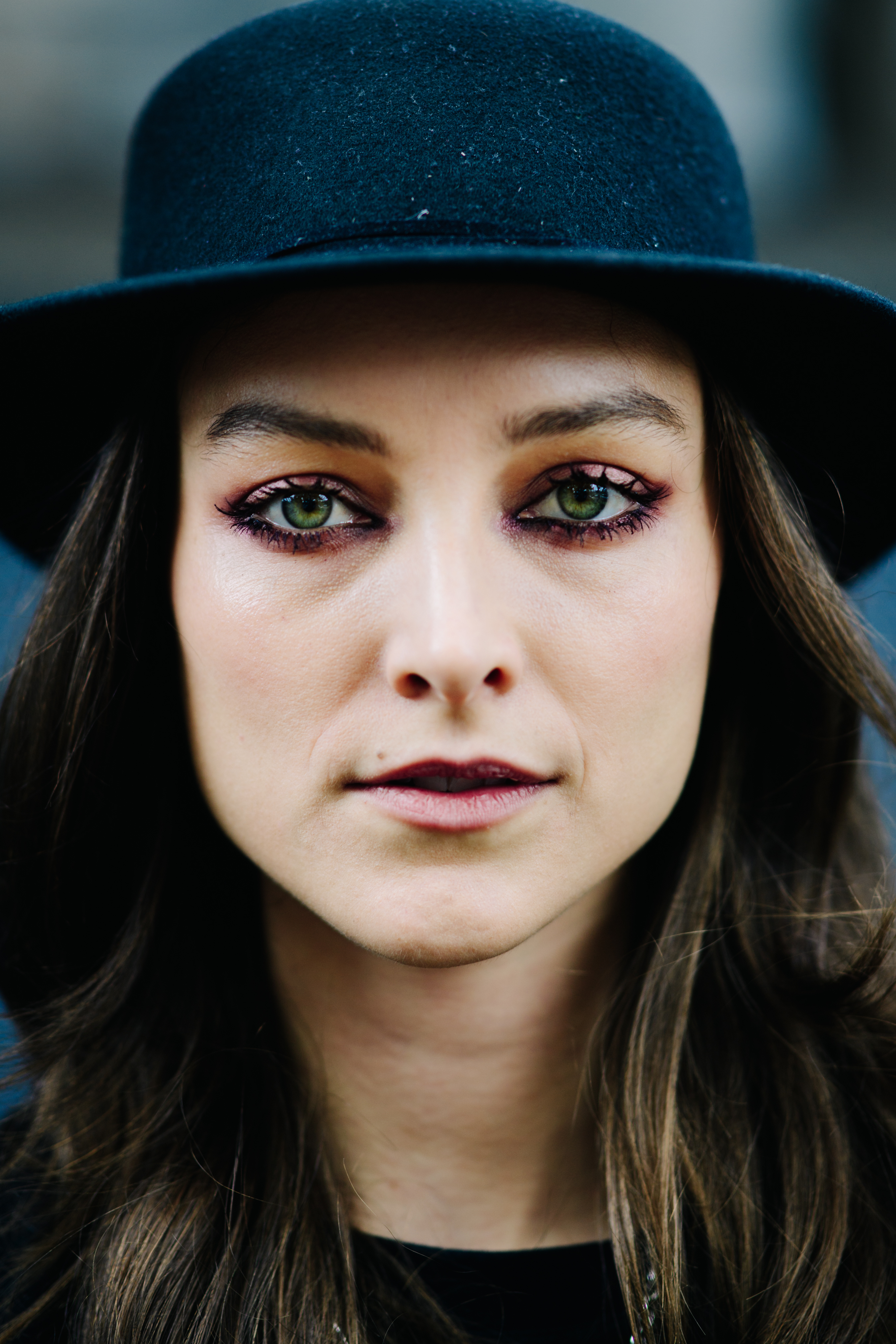 Girl wearing a wool hat