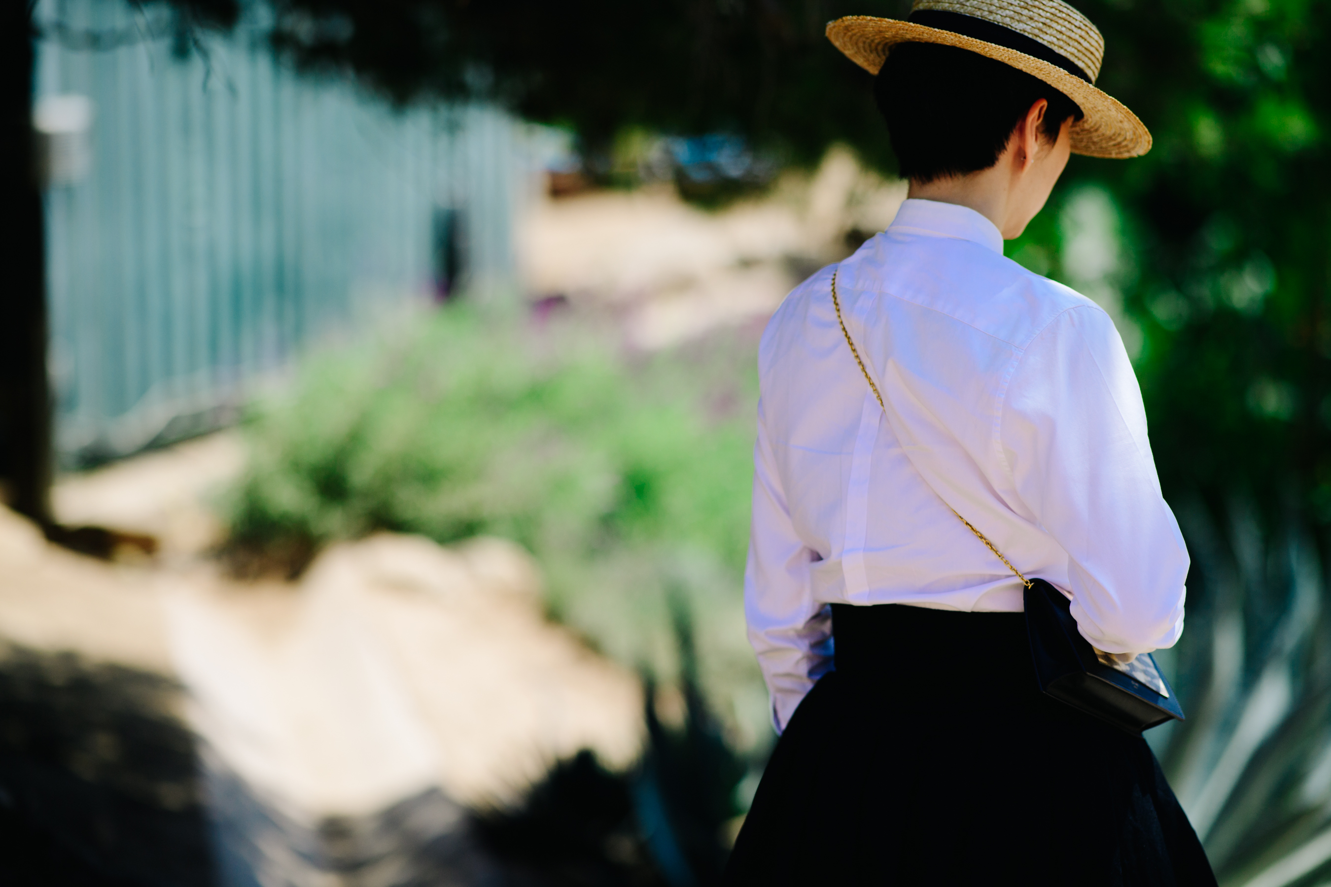 Woman wearing white shirt