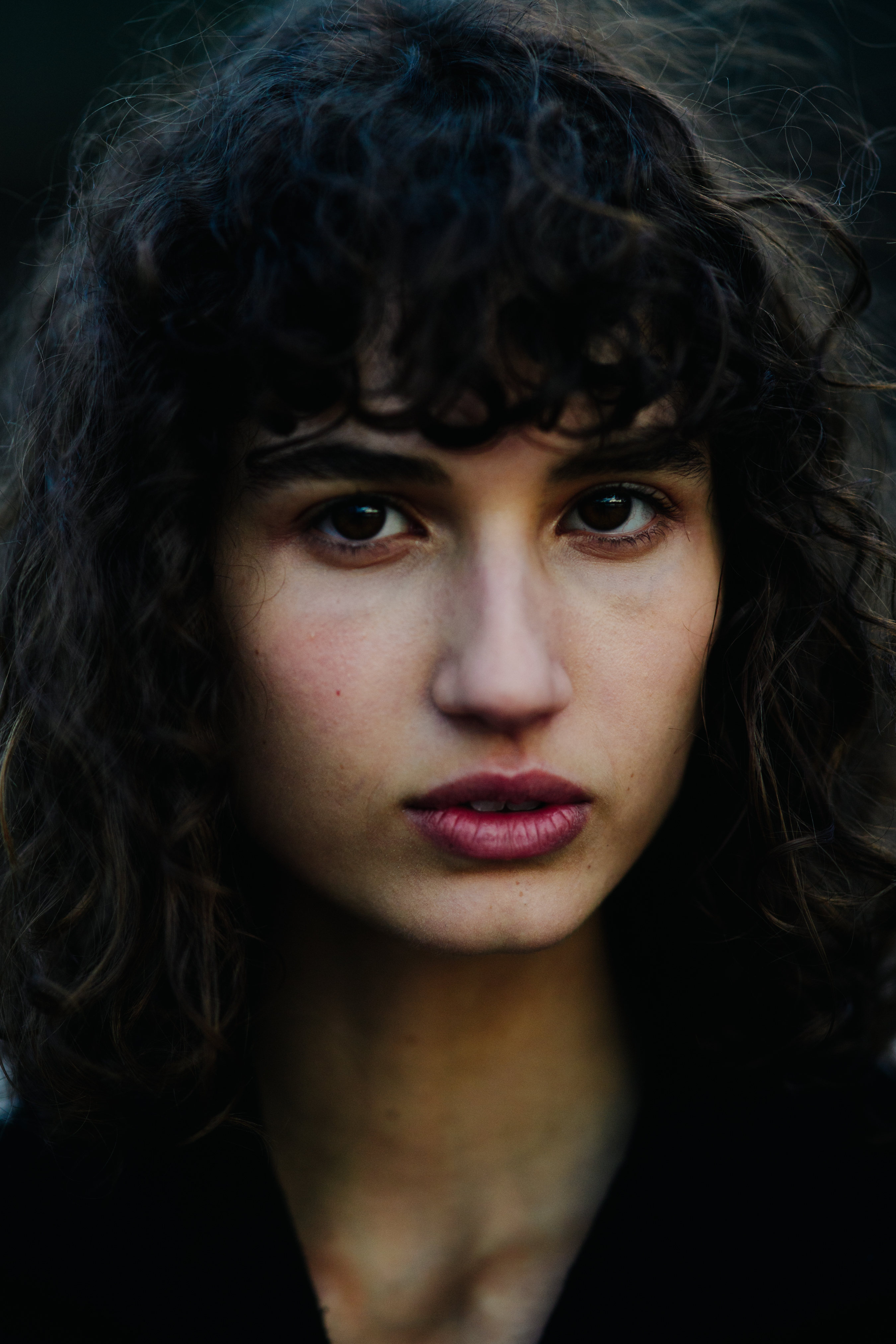 Portrait of a model with curly hair