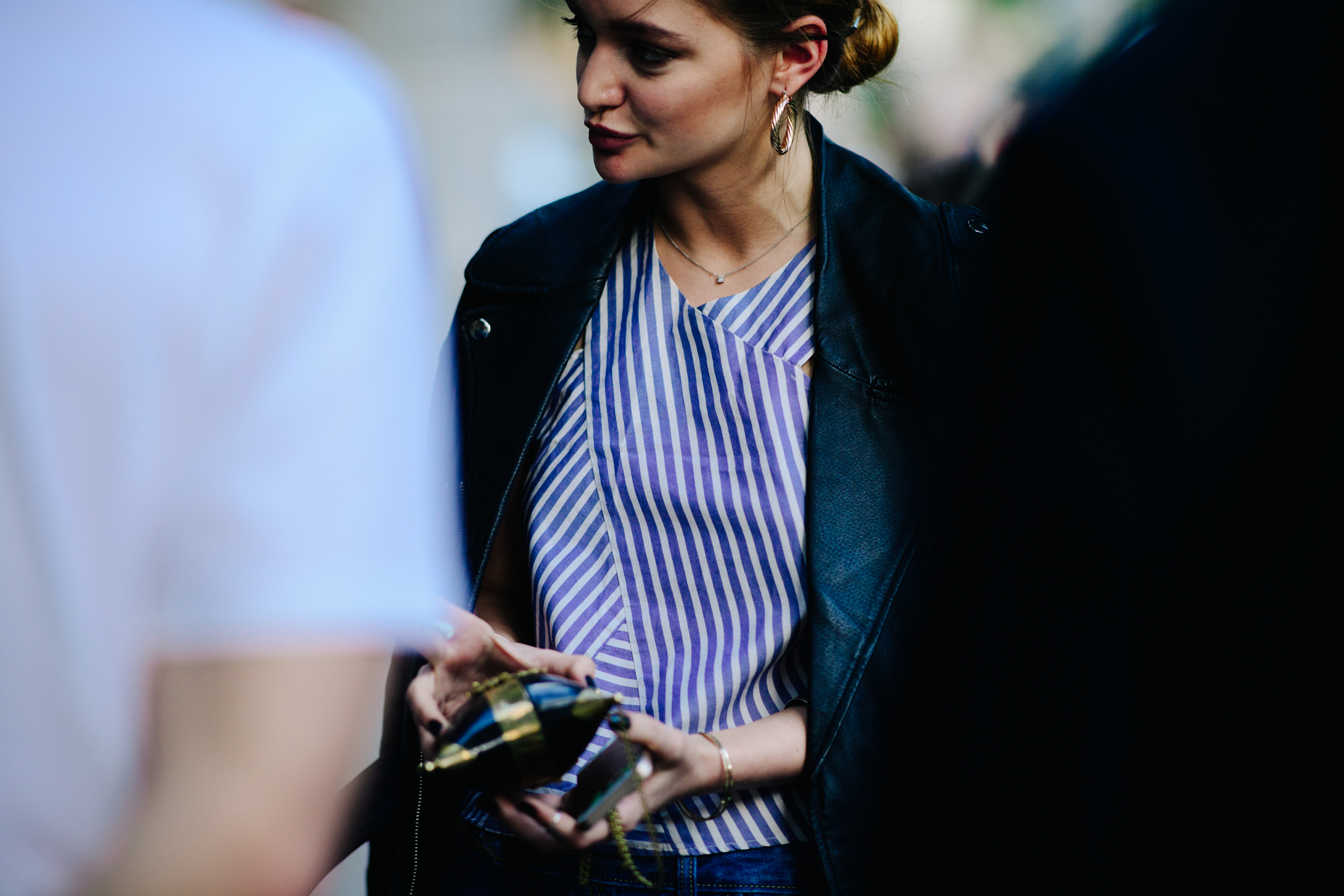 Woman wearing cotton shirt