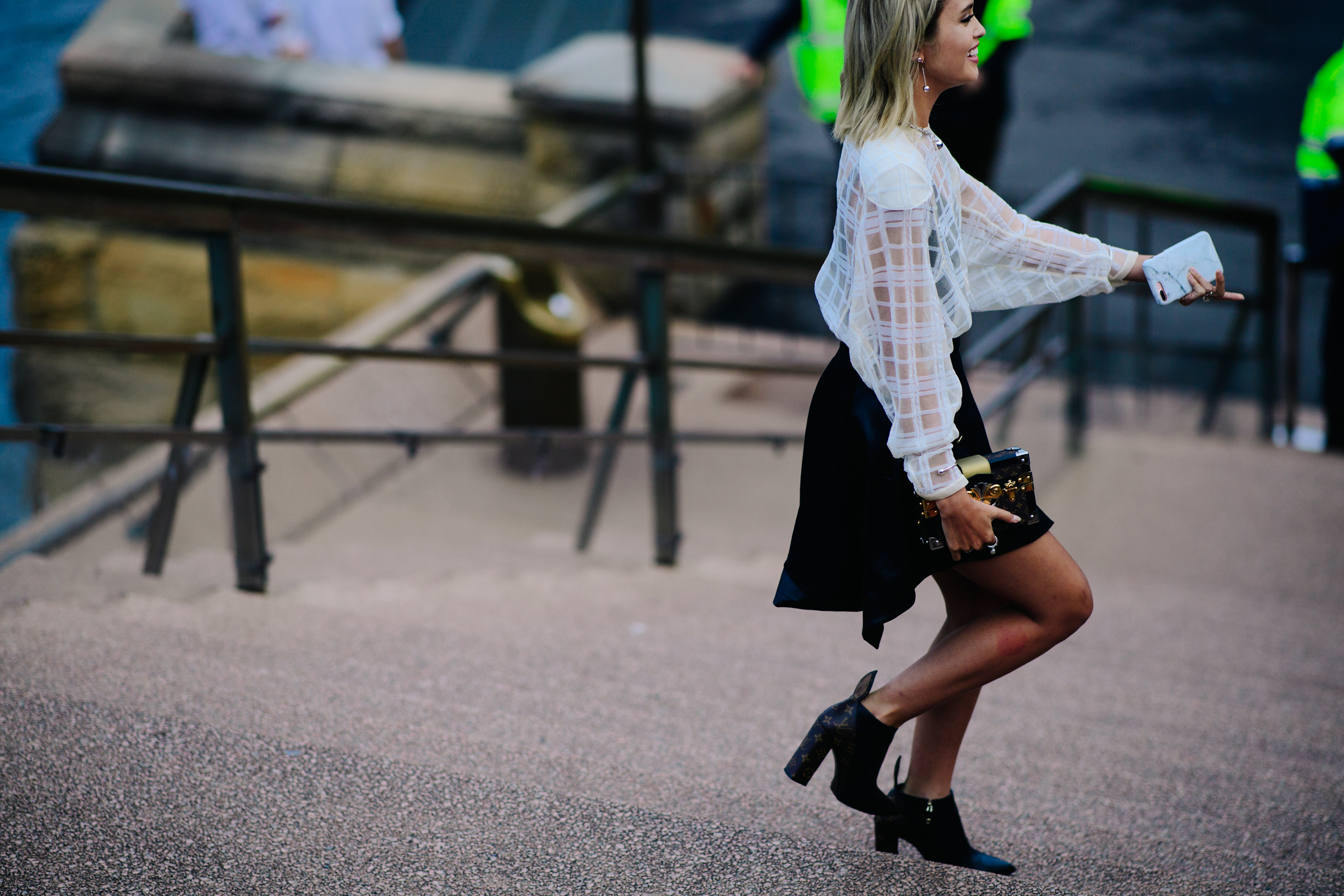 Woman wearing Louis Vuitton