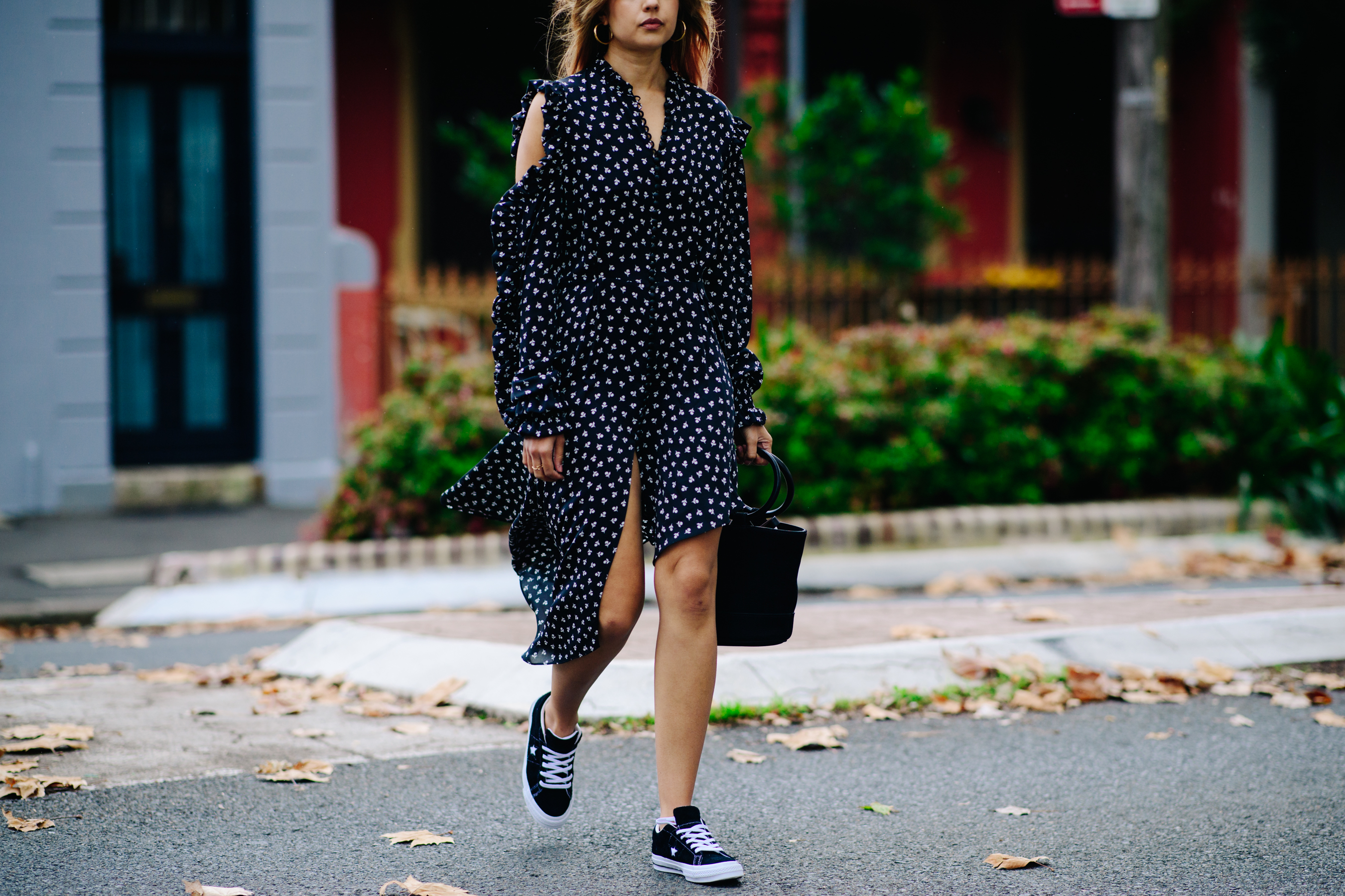Girl wearing a deconstructed dress