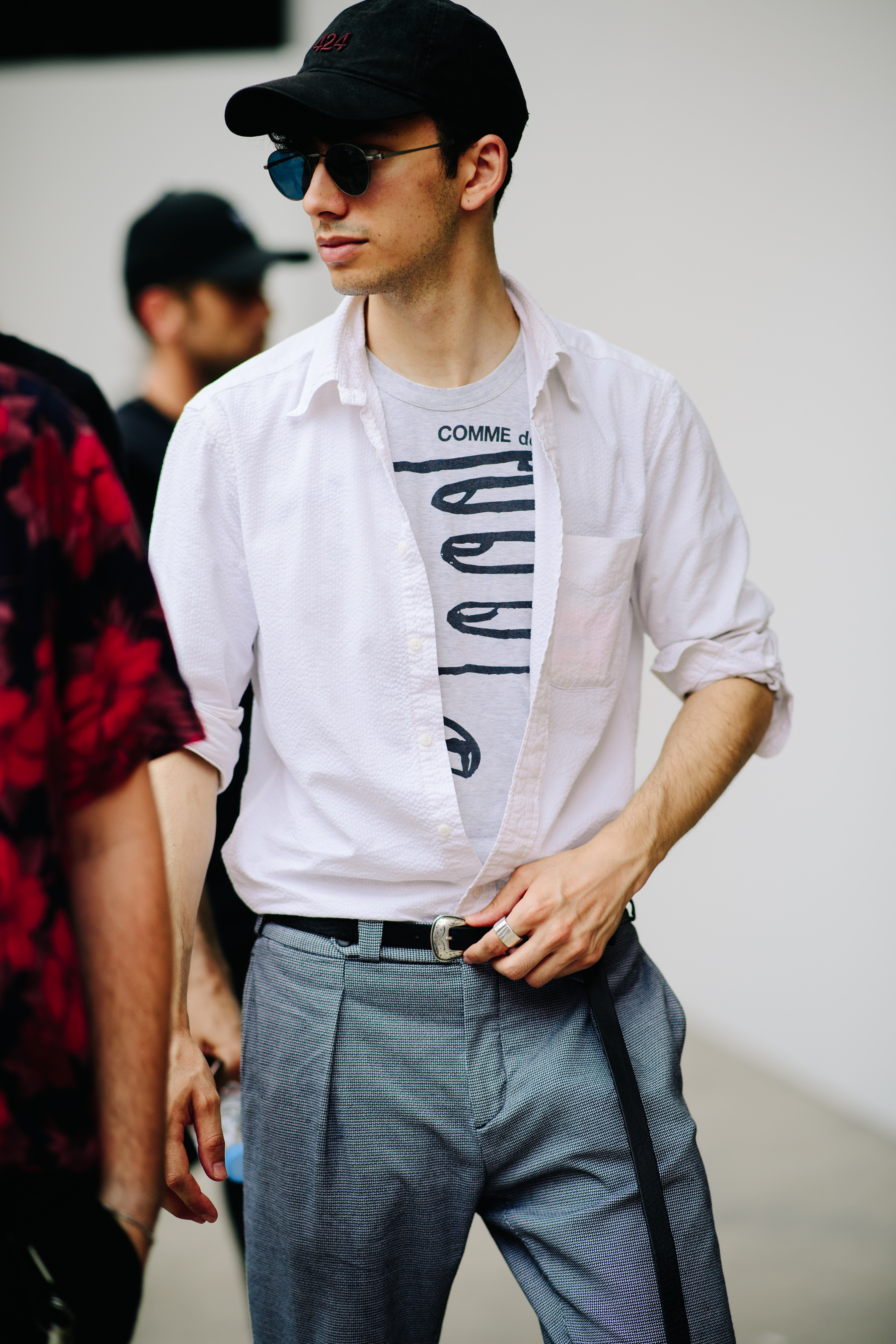Man wearing 424 and Comme des Garçons