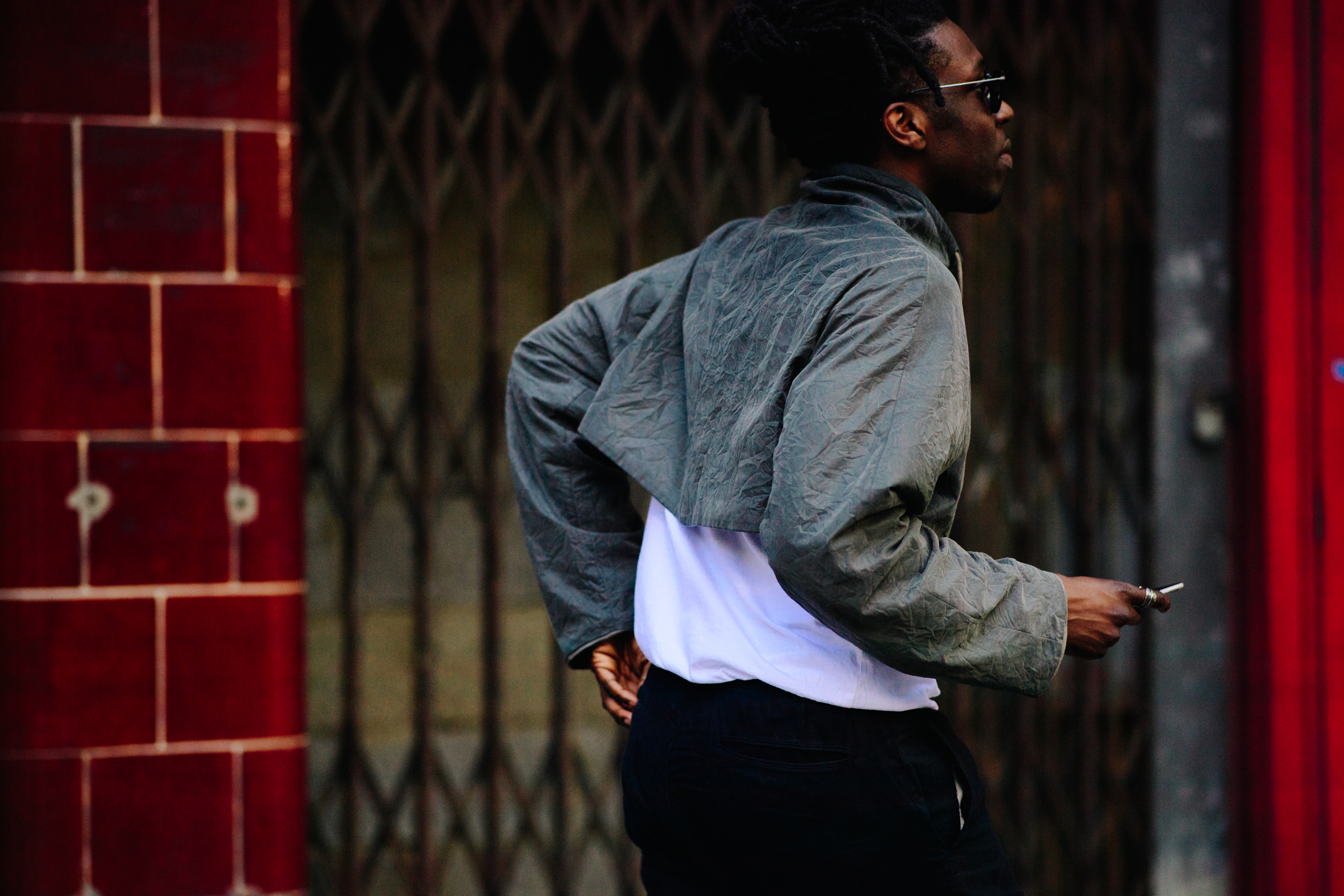 Man wearing a creased short jacket