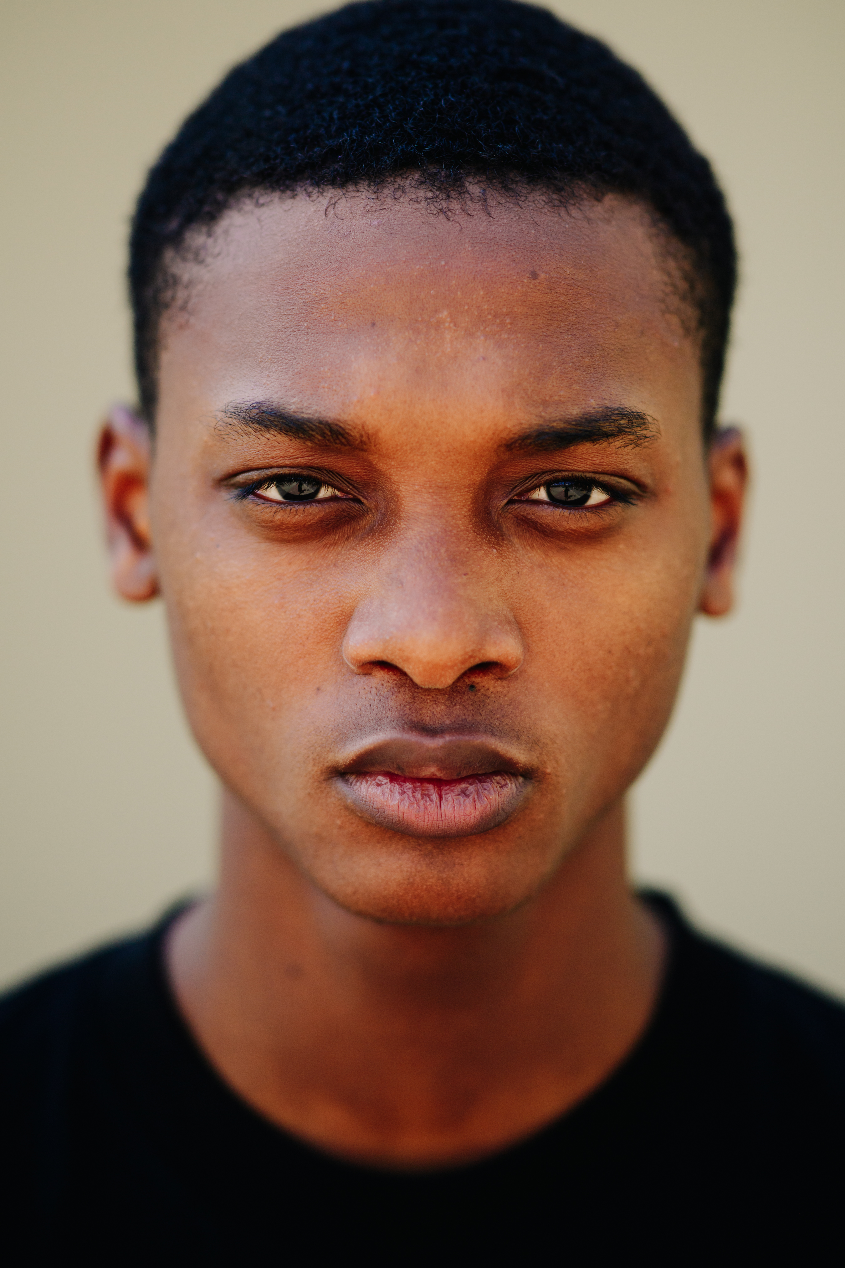 Portrait of a male model after a show