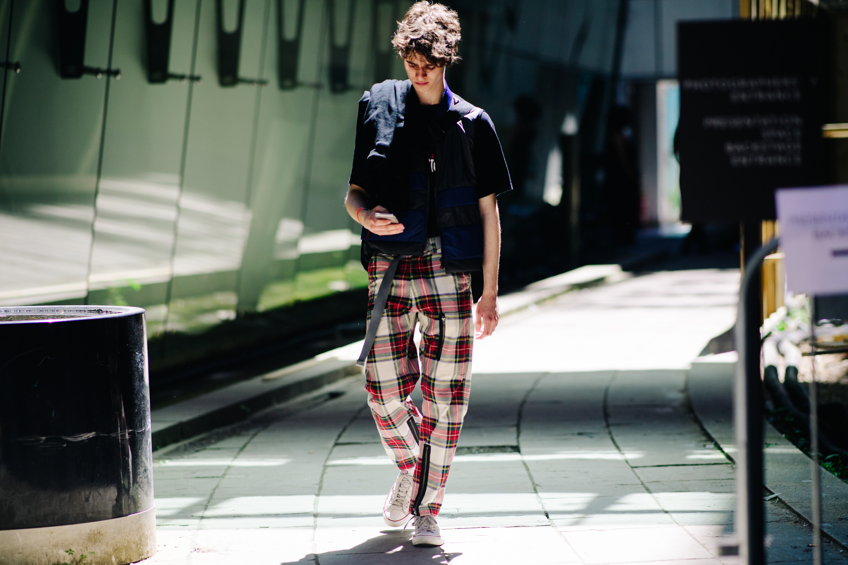 Male model after a runway show
