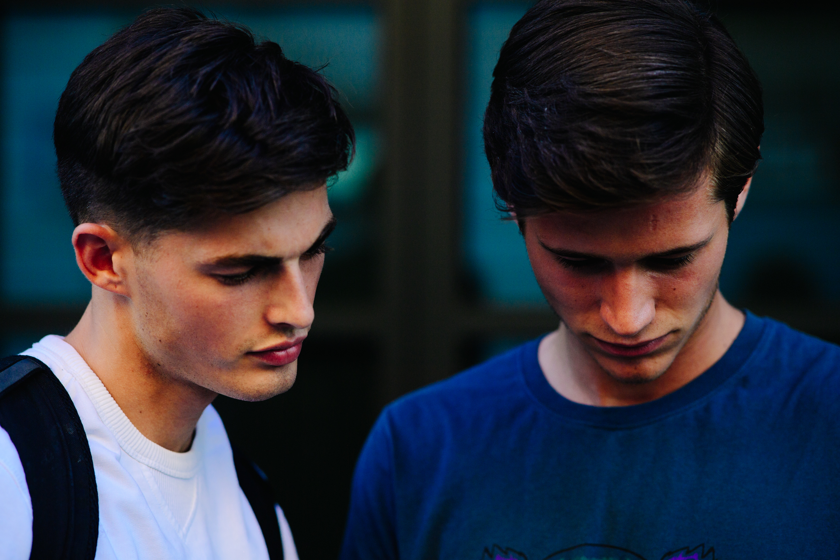 Two male models on the street