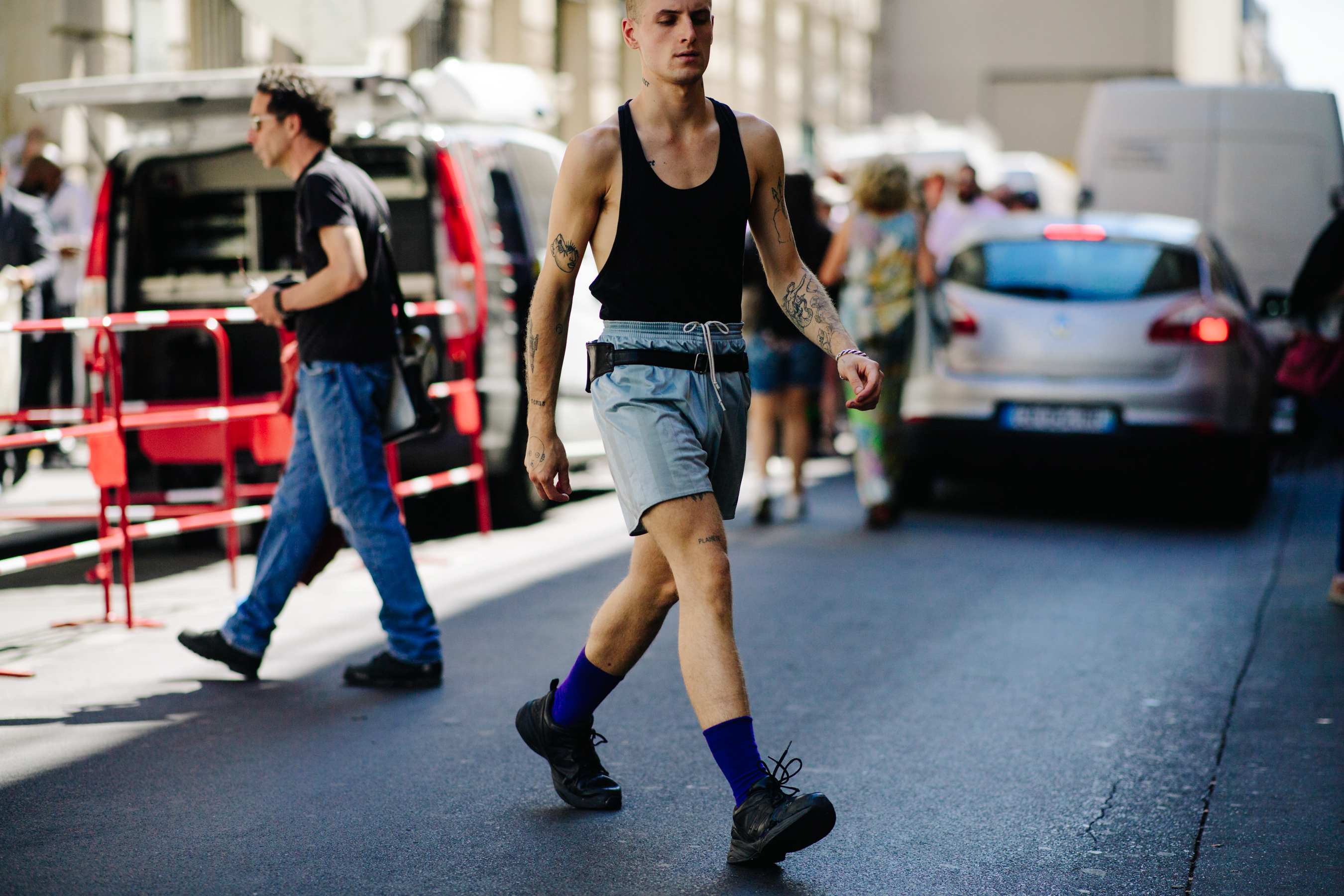 Man wearing vintage shorts