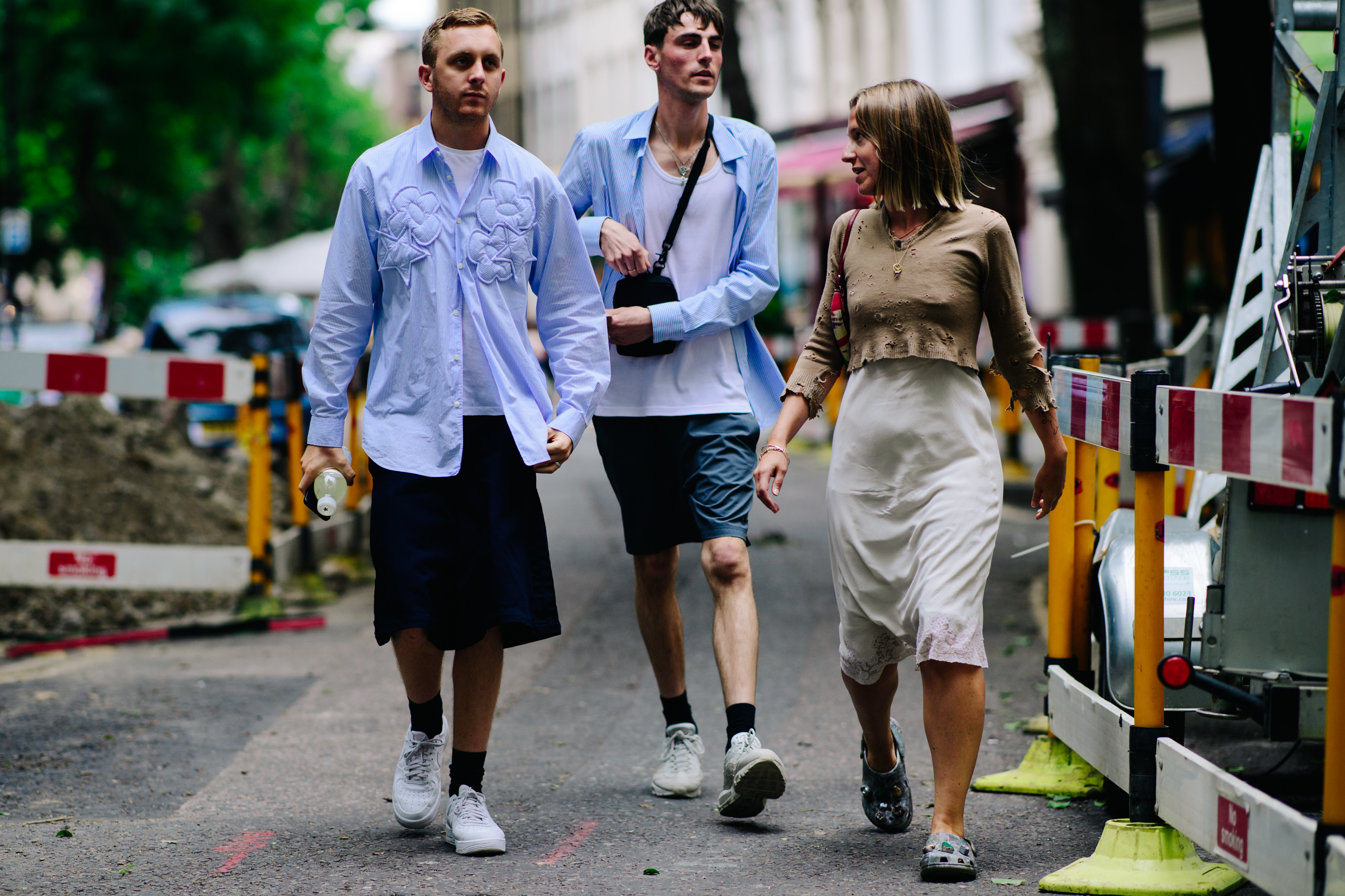 People walking after Wales Bonner show