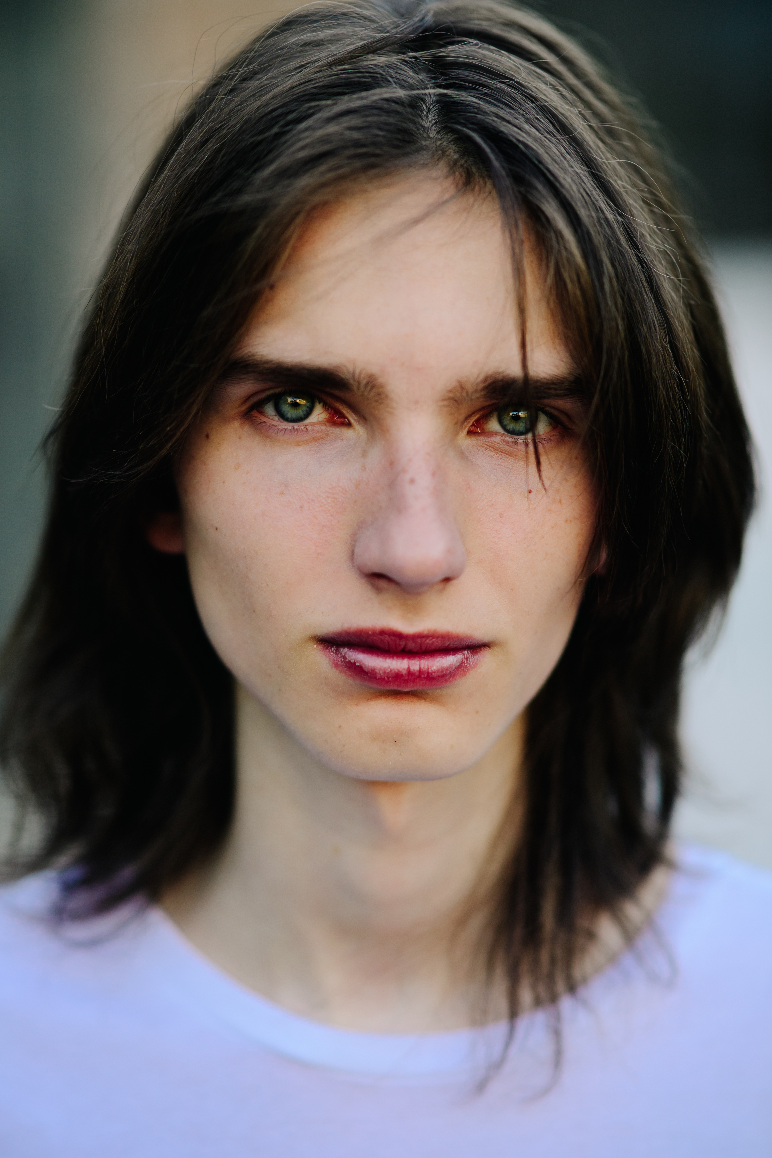 Portrait of a male model with long hair