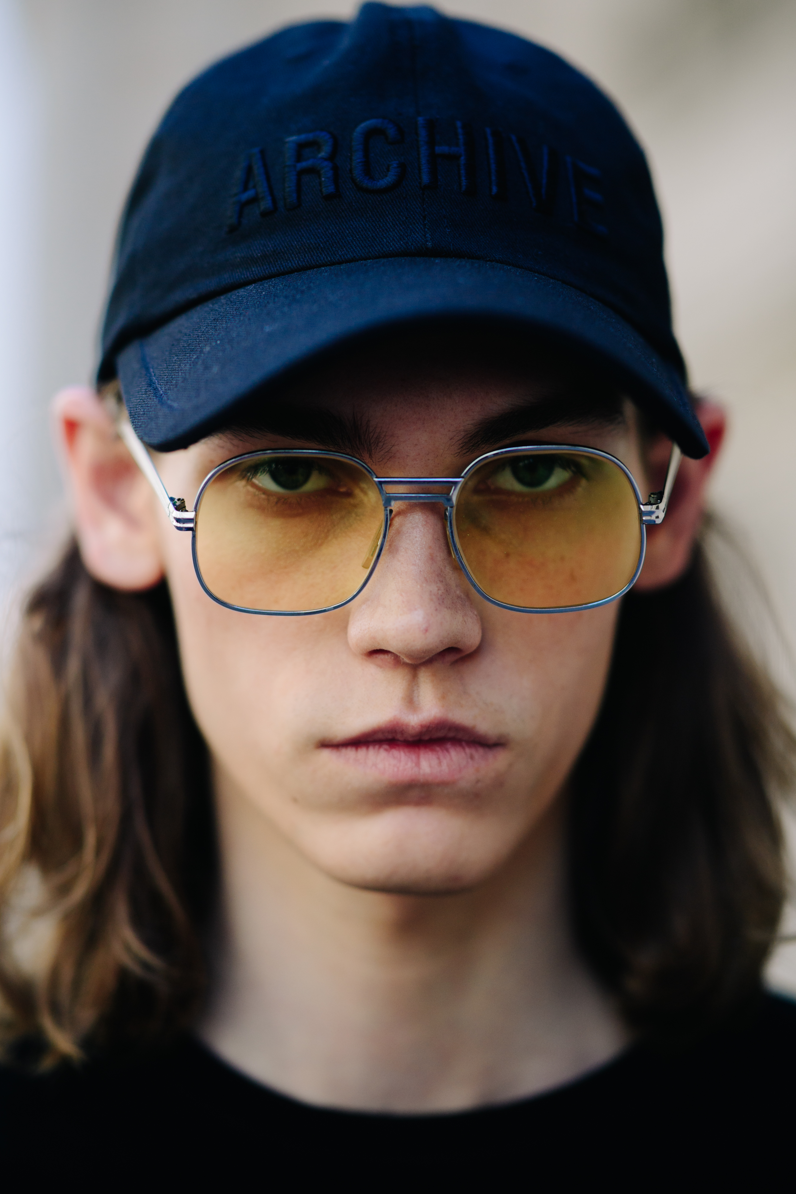 Russian model wearing Juun J cap