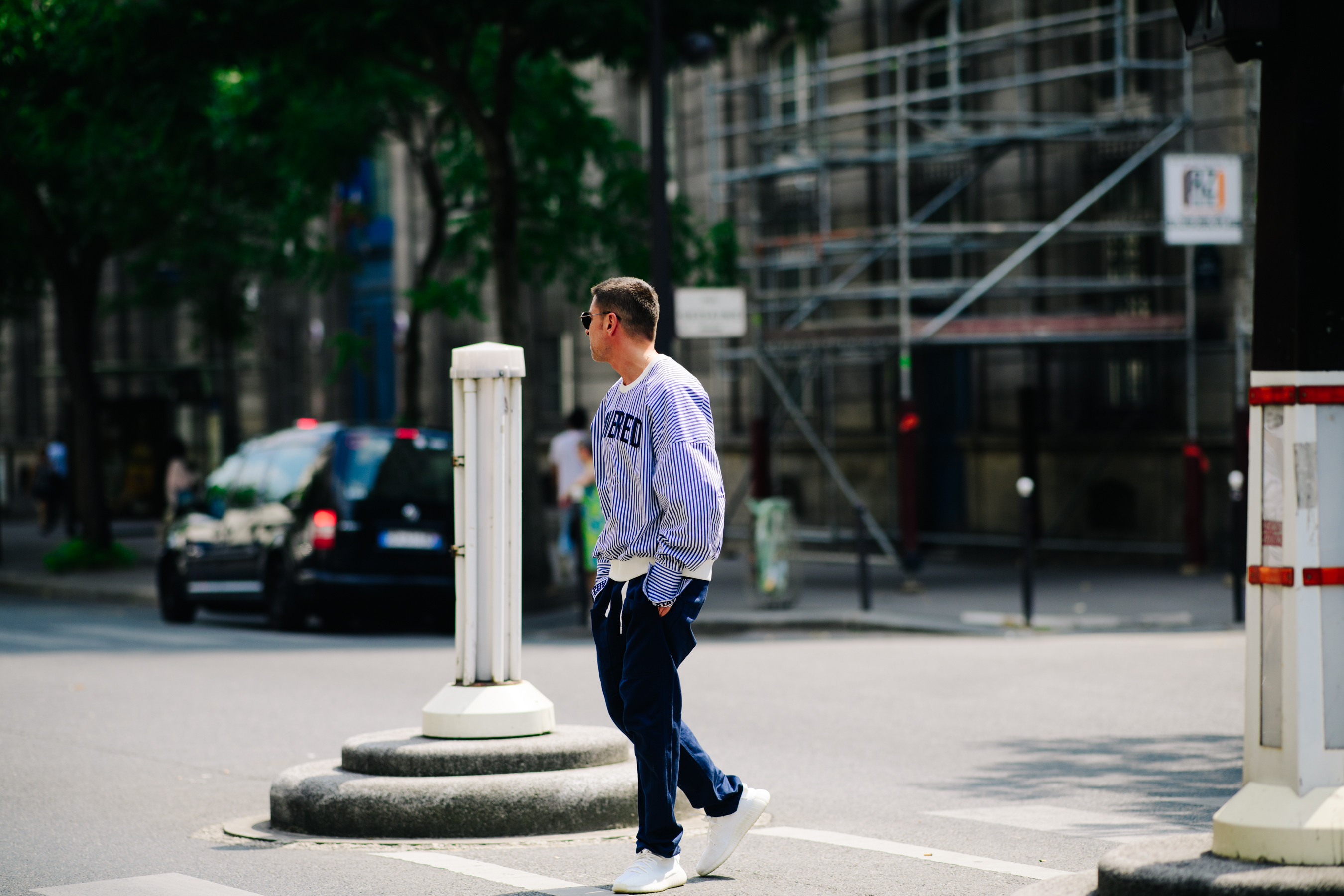 Fashion editor wearing Adidas sneakers