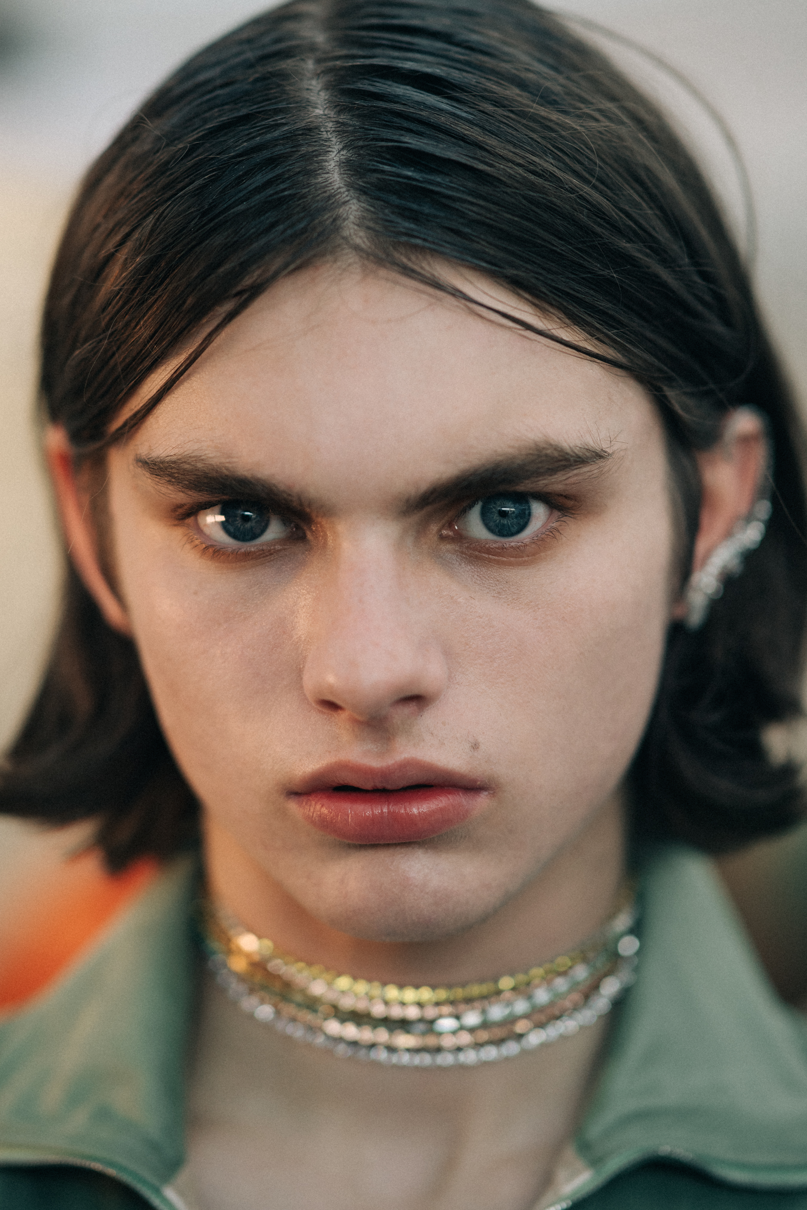 Portrait of a model wearing a choker