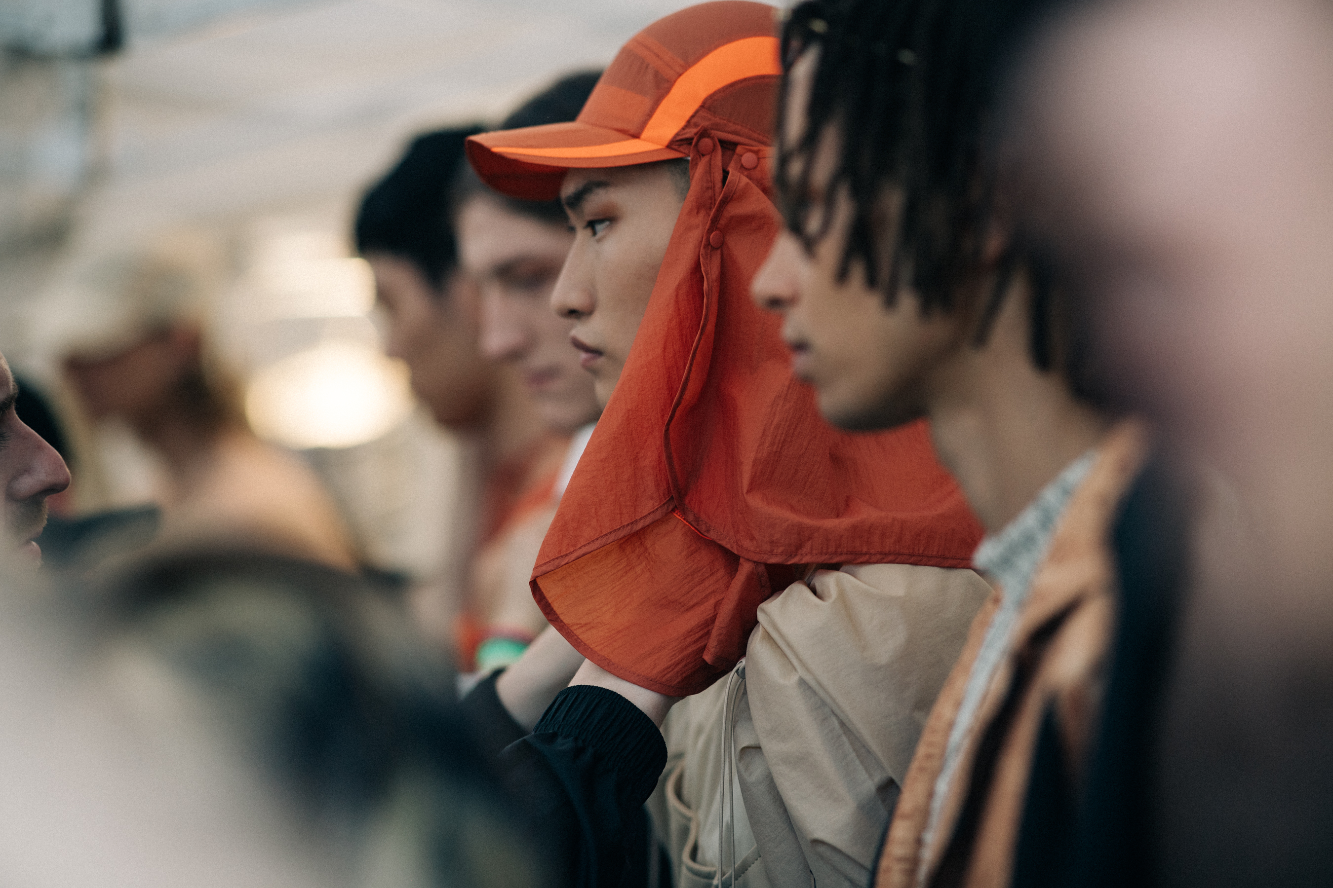 Male models waiting before the show