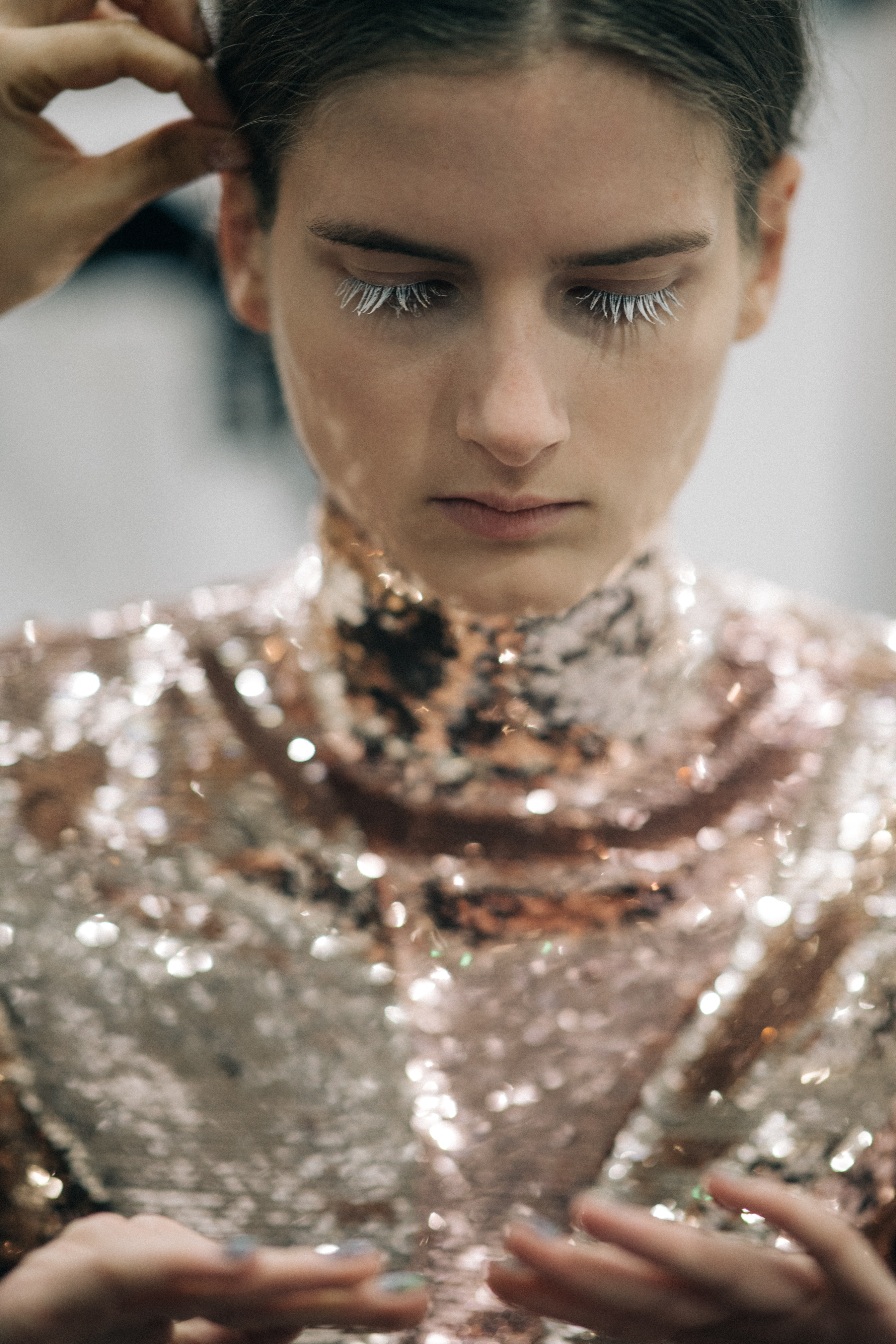 Kristina Abibulaieva before Pucci show