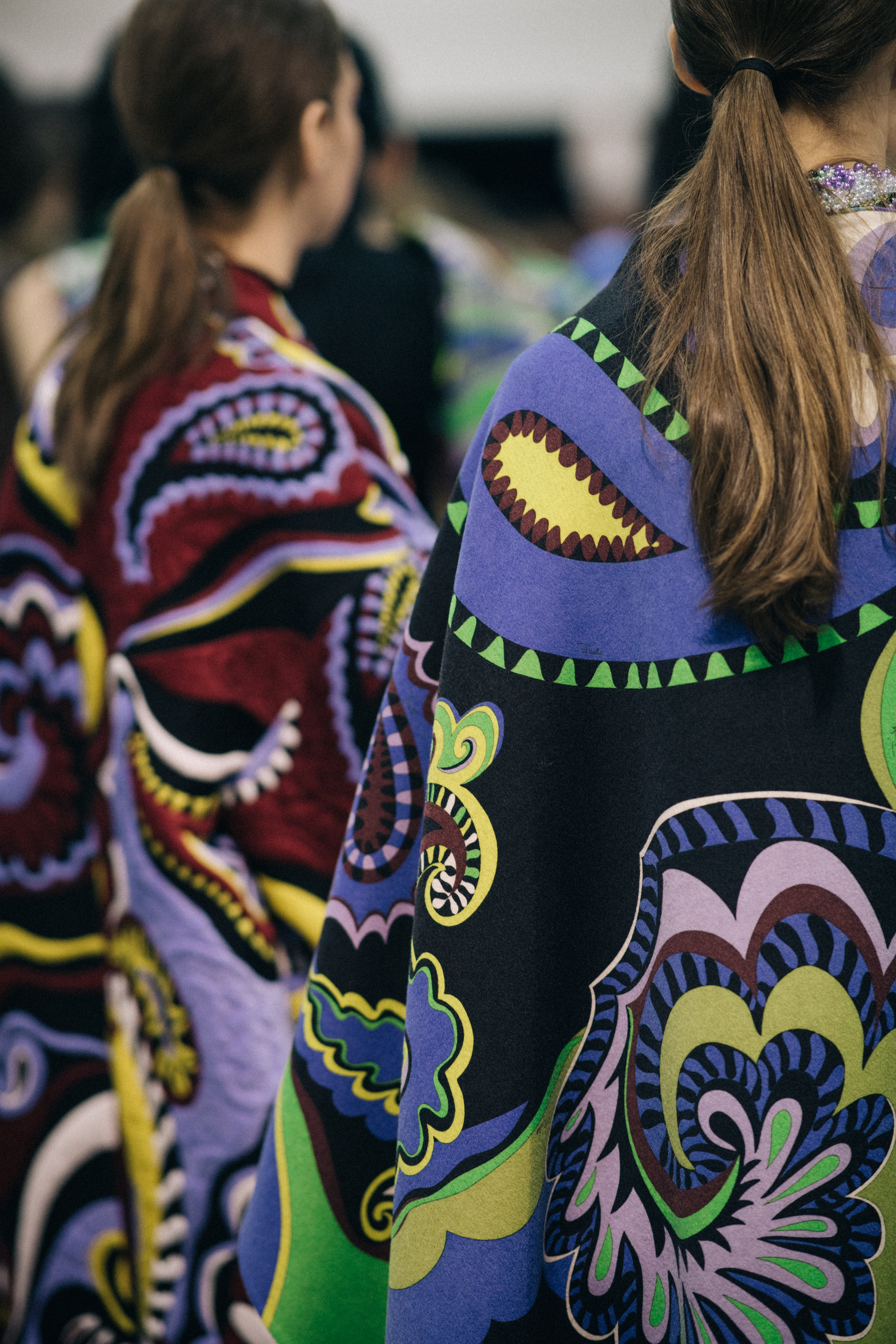 Detail of psychedelic Pucci looks