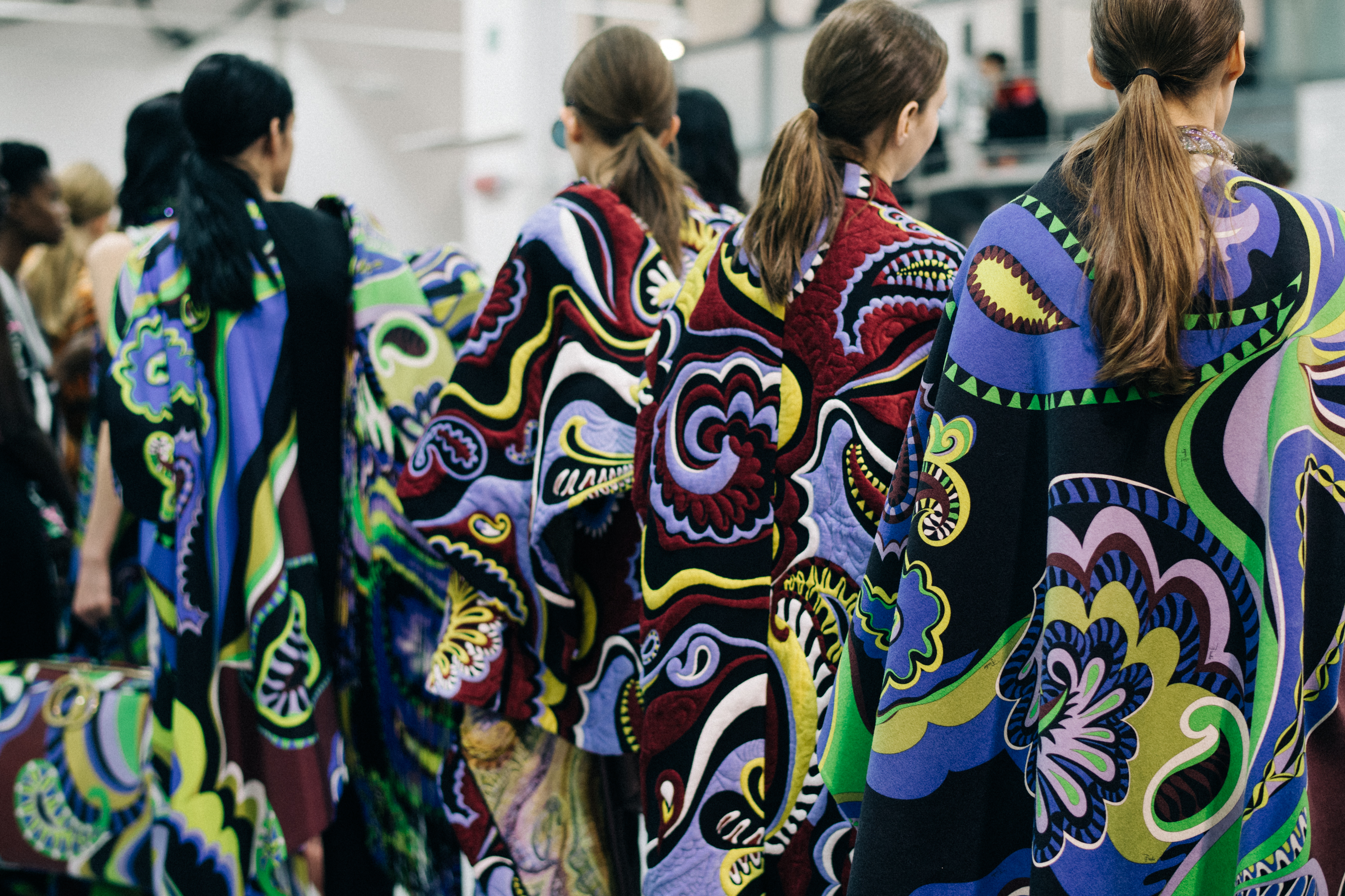 Detail of psychedelic Pucci looks