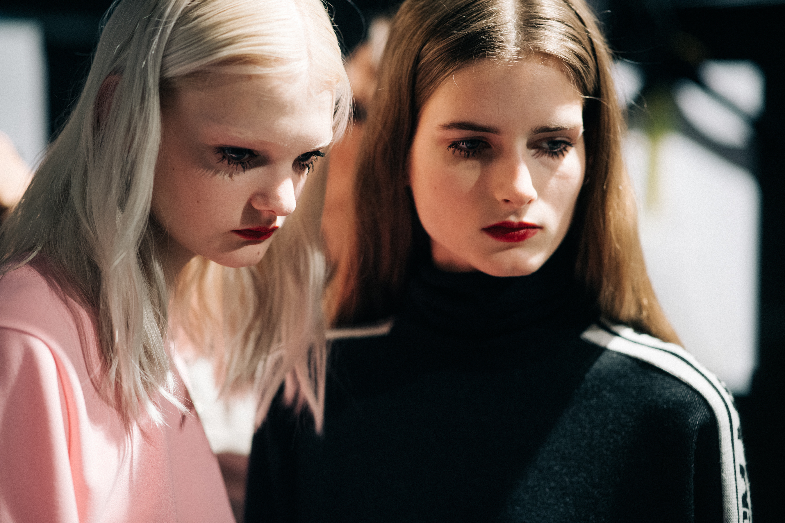 Unia Pakhomova at MSGM backstage