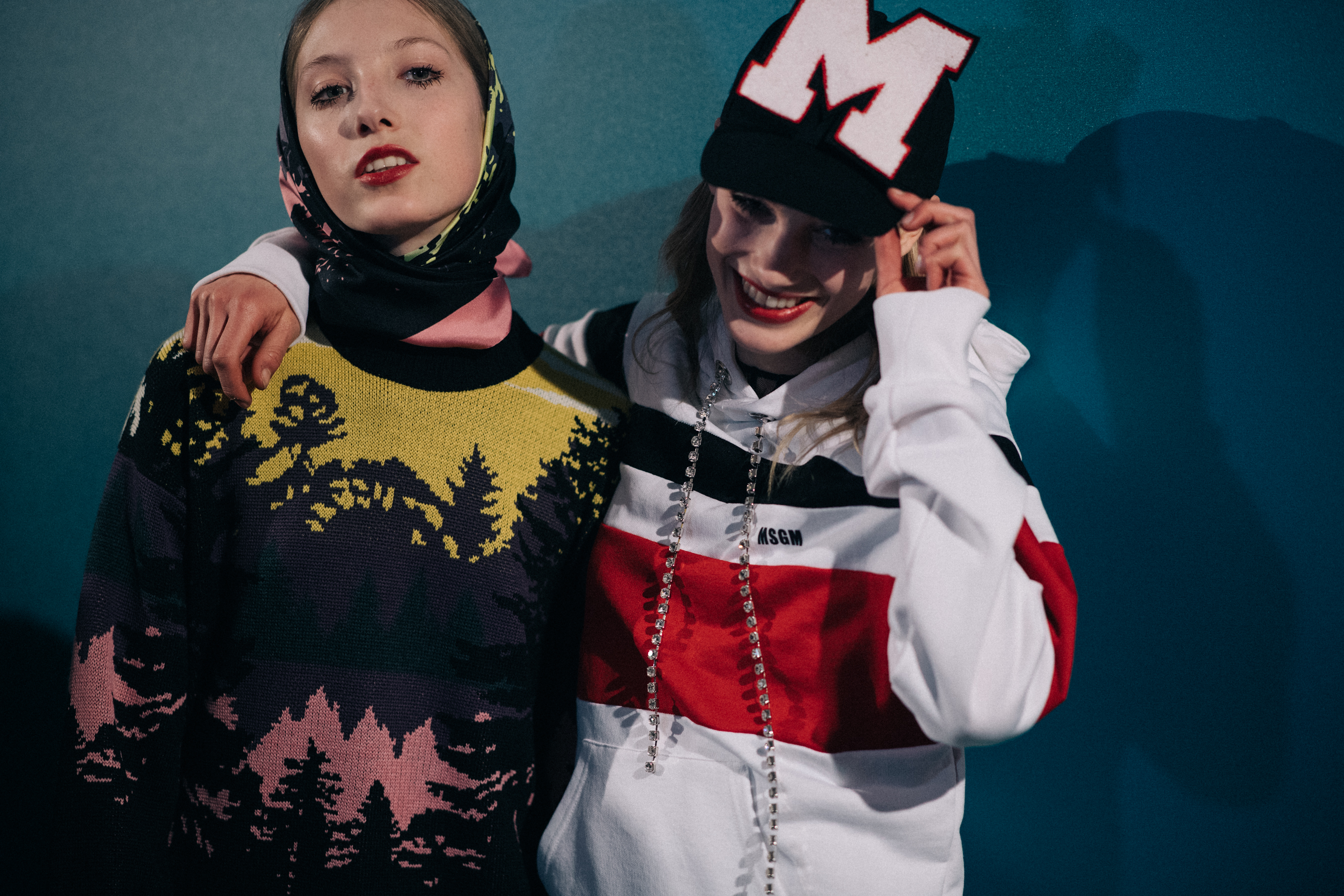 Sasha Komarova at MSGM backstage