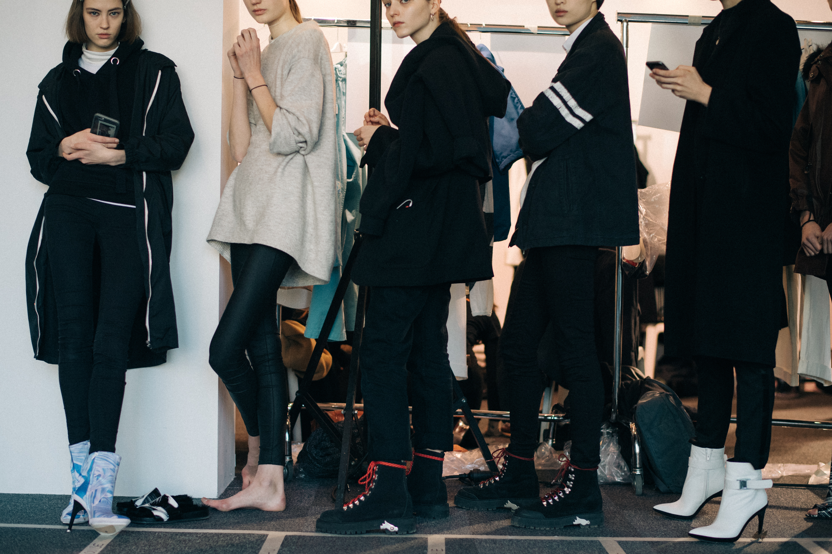 Group of models during a rehearsal