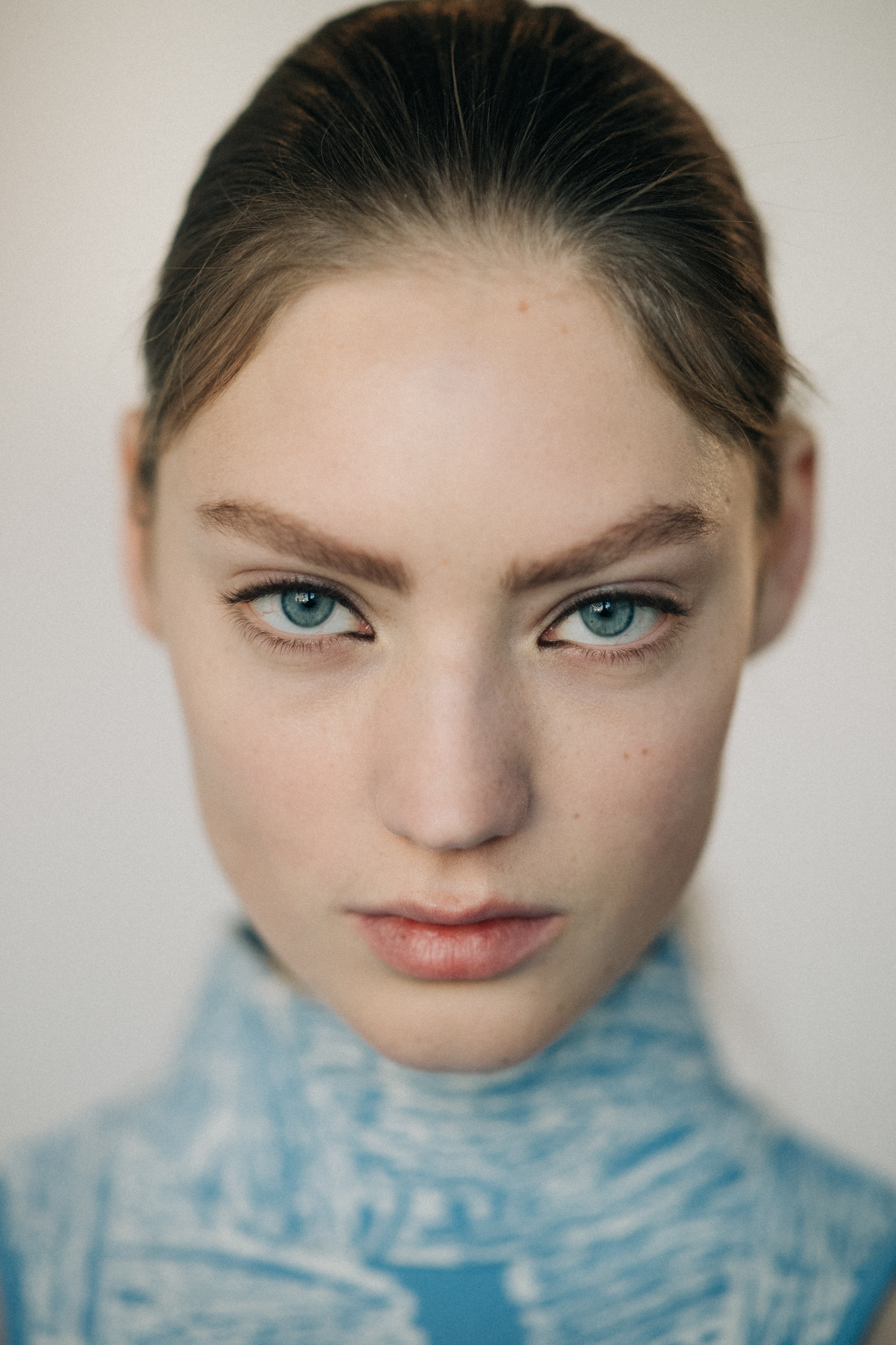 Portrait of a model before a show