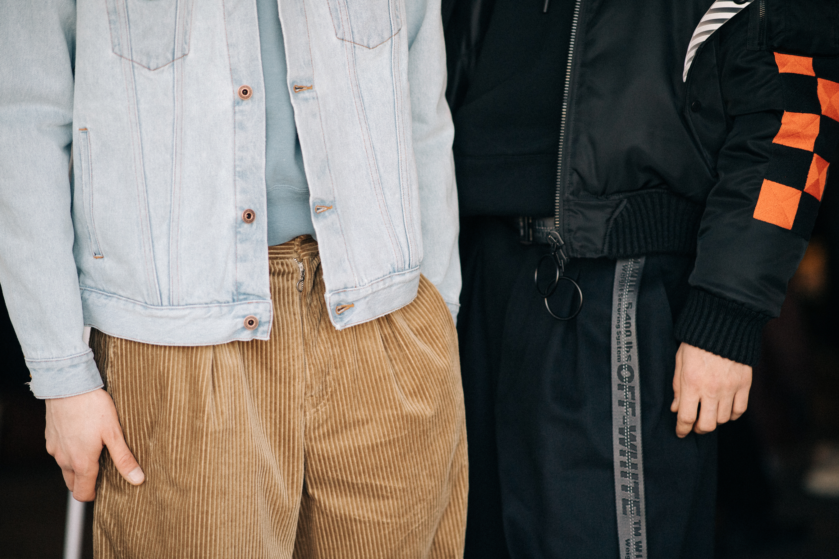 Two male models before a show
