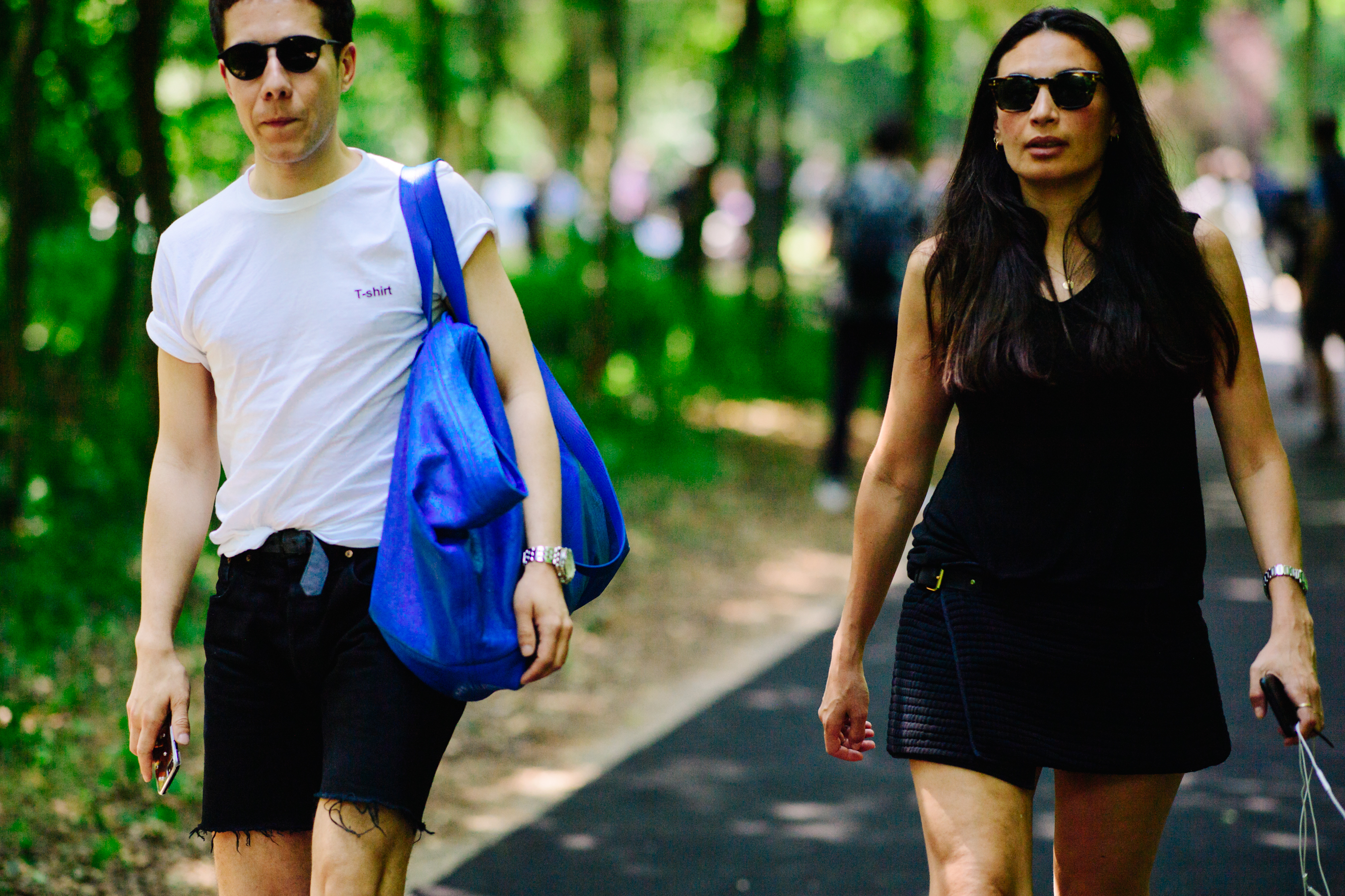 Man and woman walking to a show