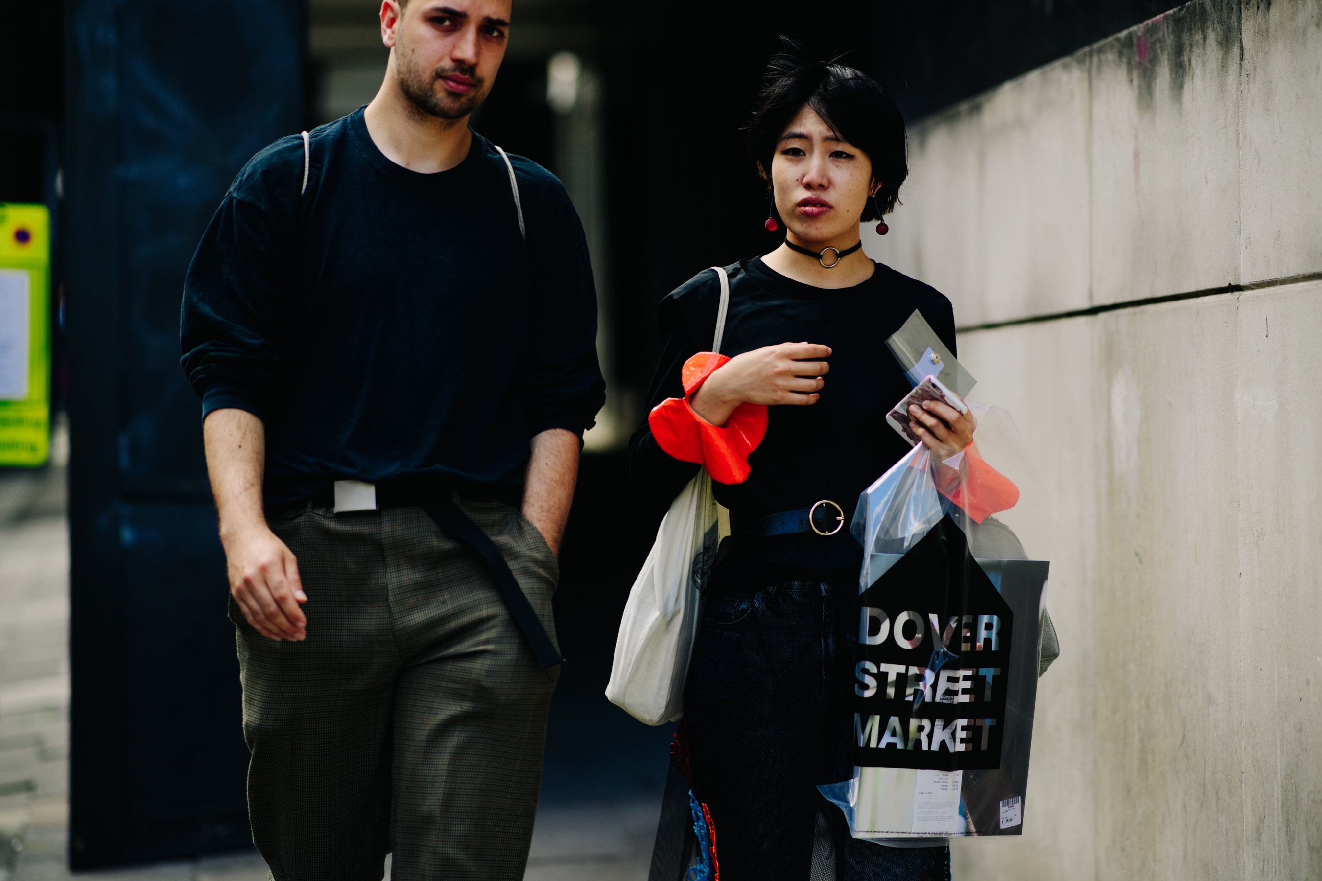 Couple walking on the street