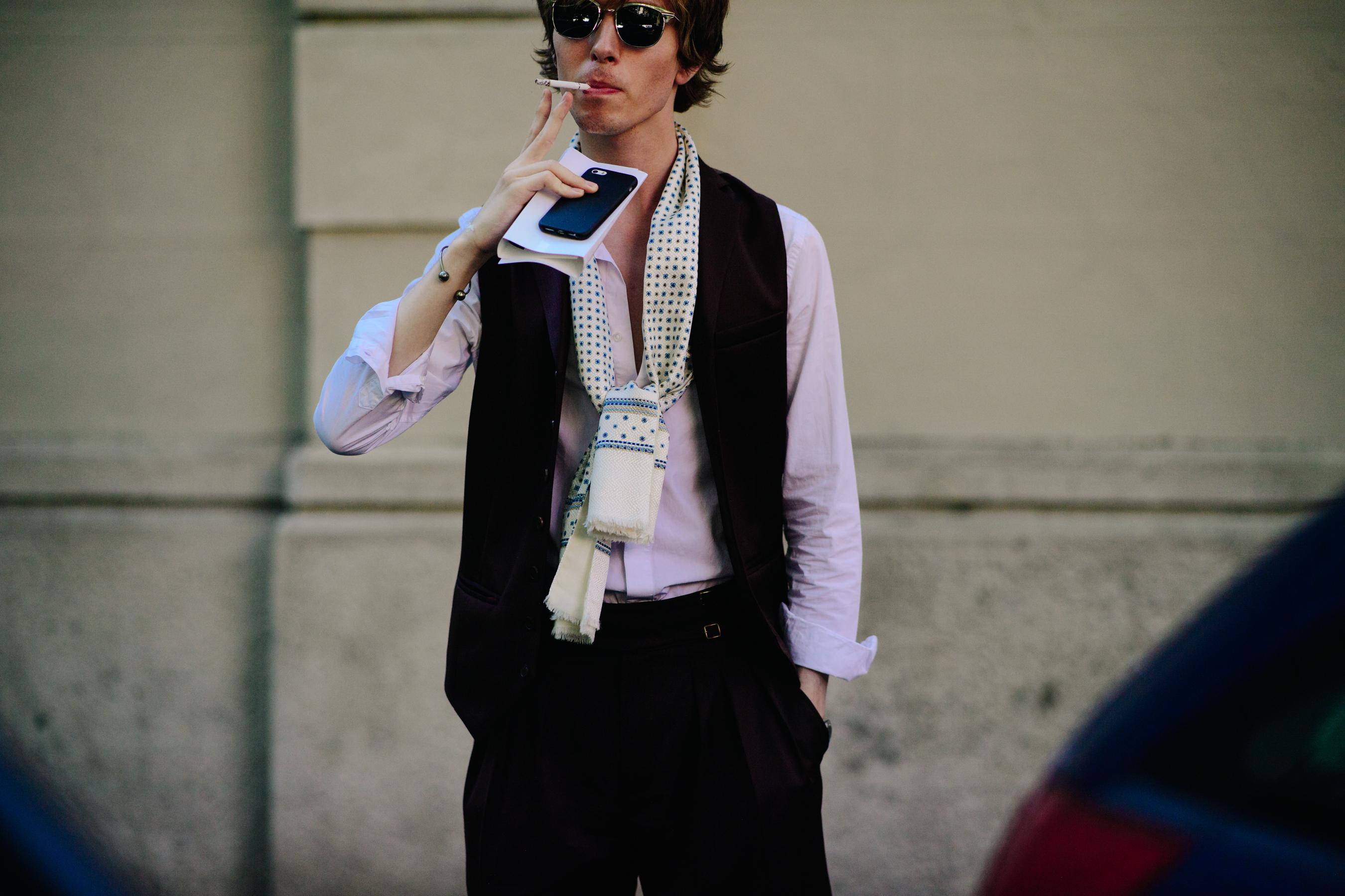 Man smoking on the street
