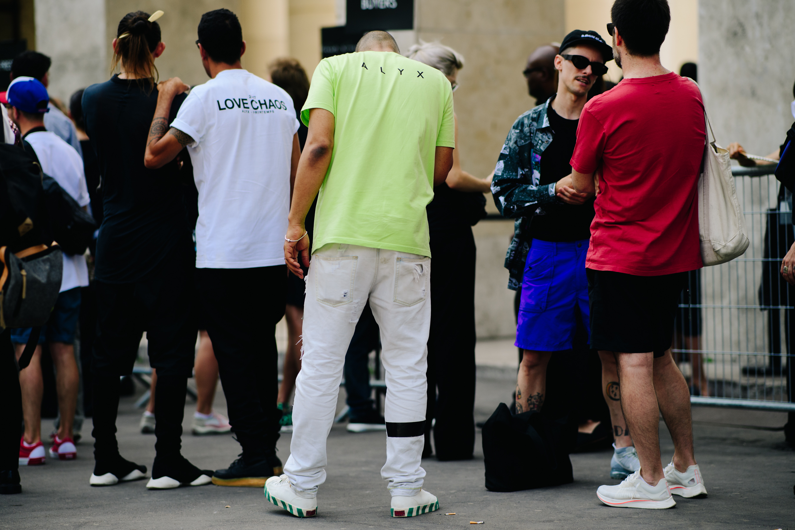 Man wearing an Alyx t-shirt