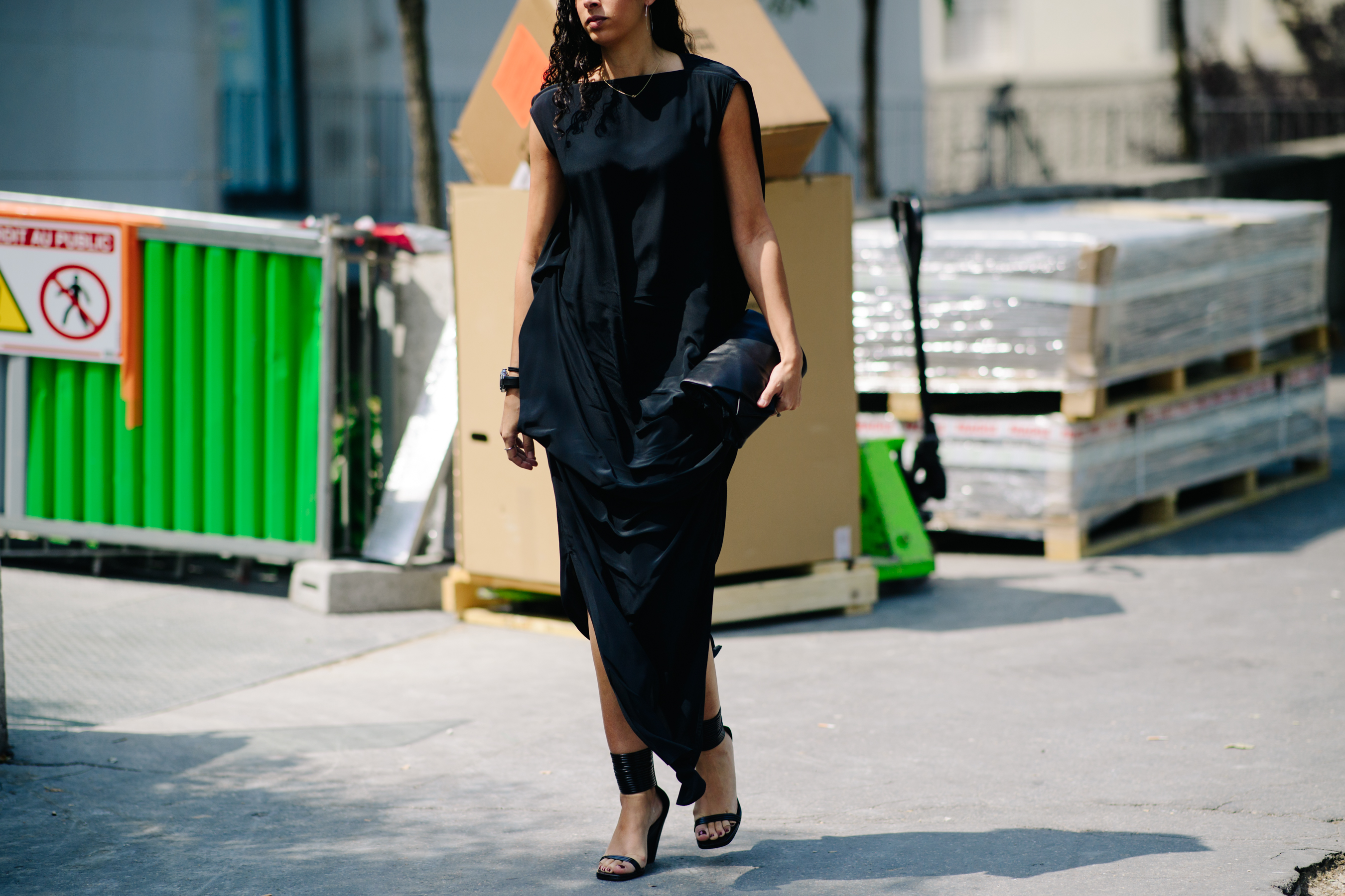 Woman wearing a Rick Owens dress