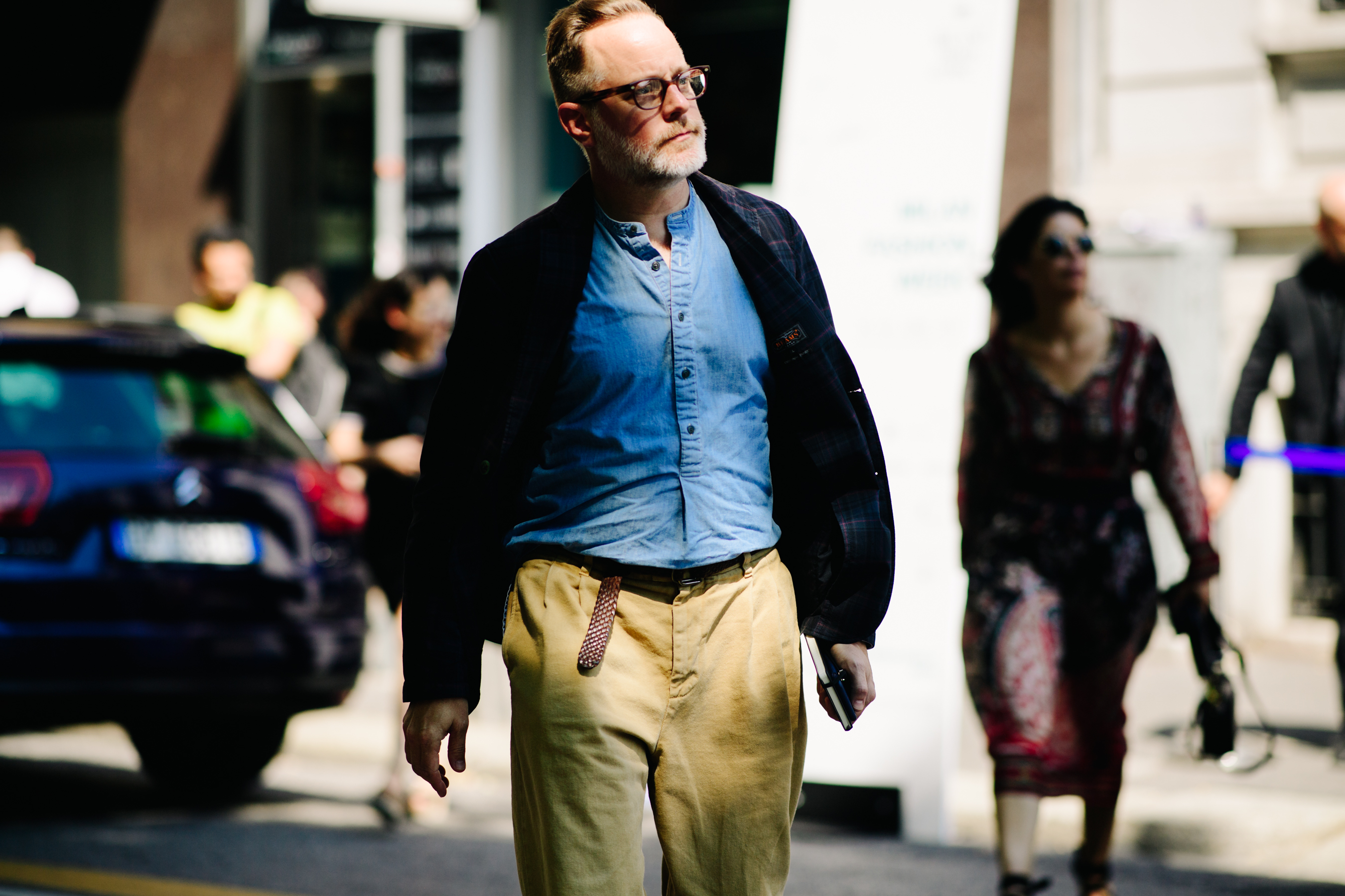 Editor wearing a blue shirt