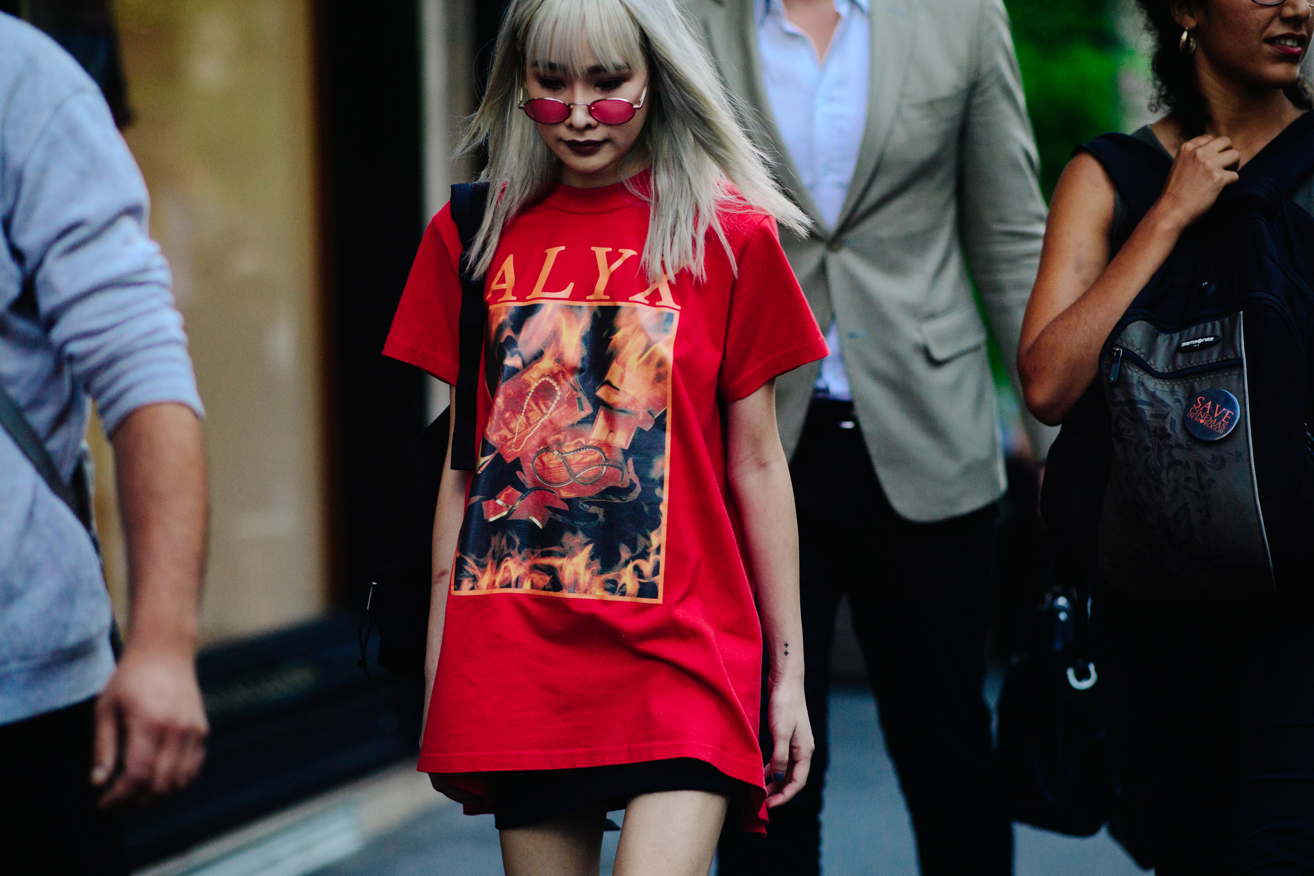 Blogger wearing an Alyx t-shirt