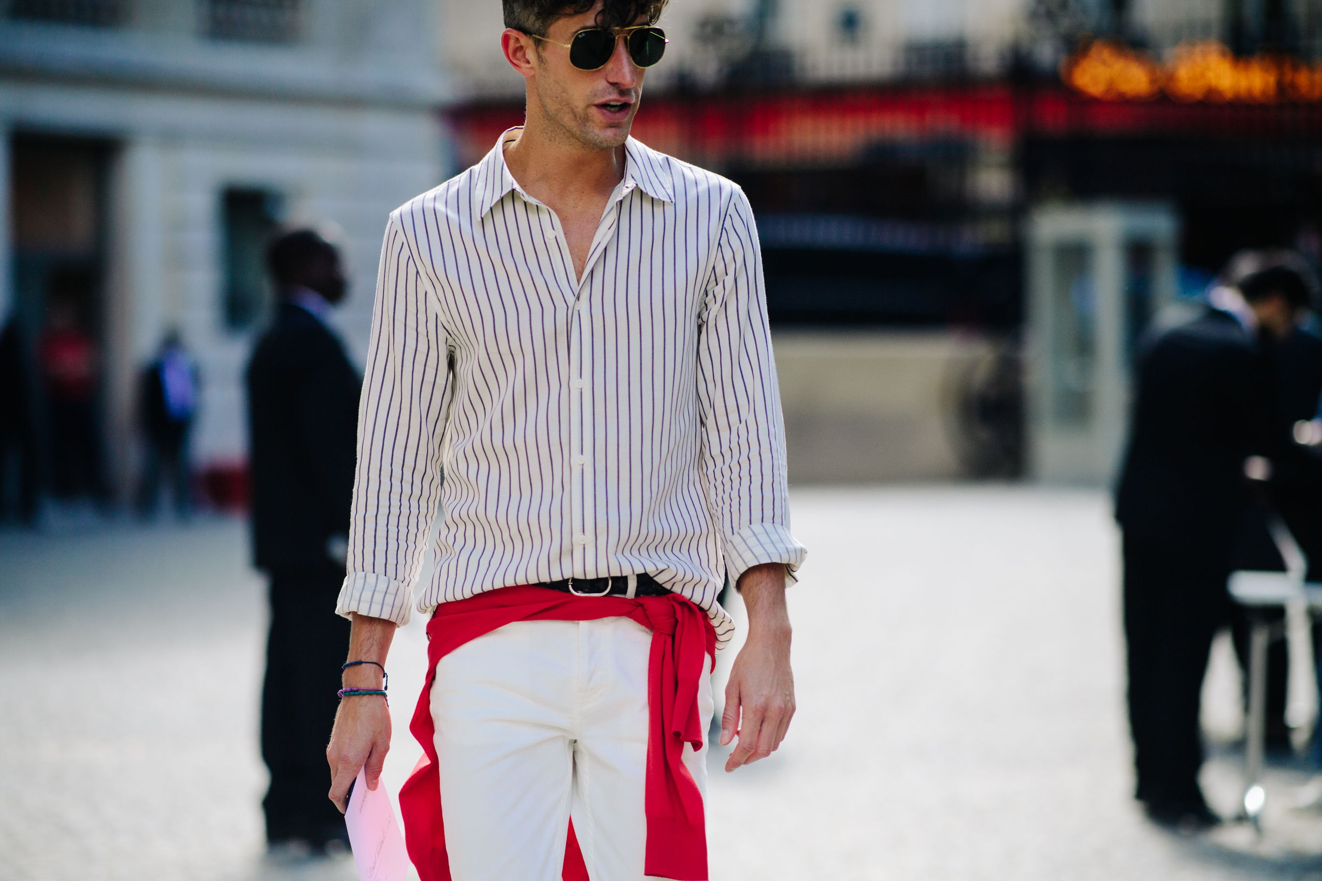 Man wearing Ray-Ban sunglasses