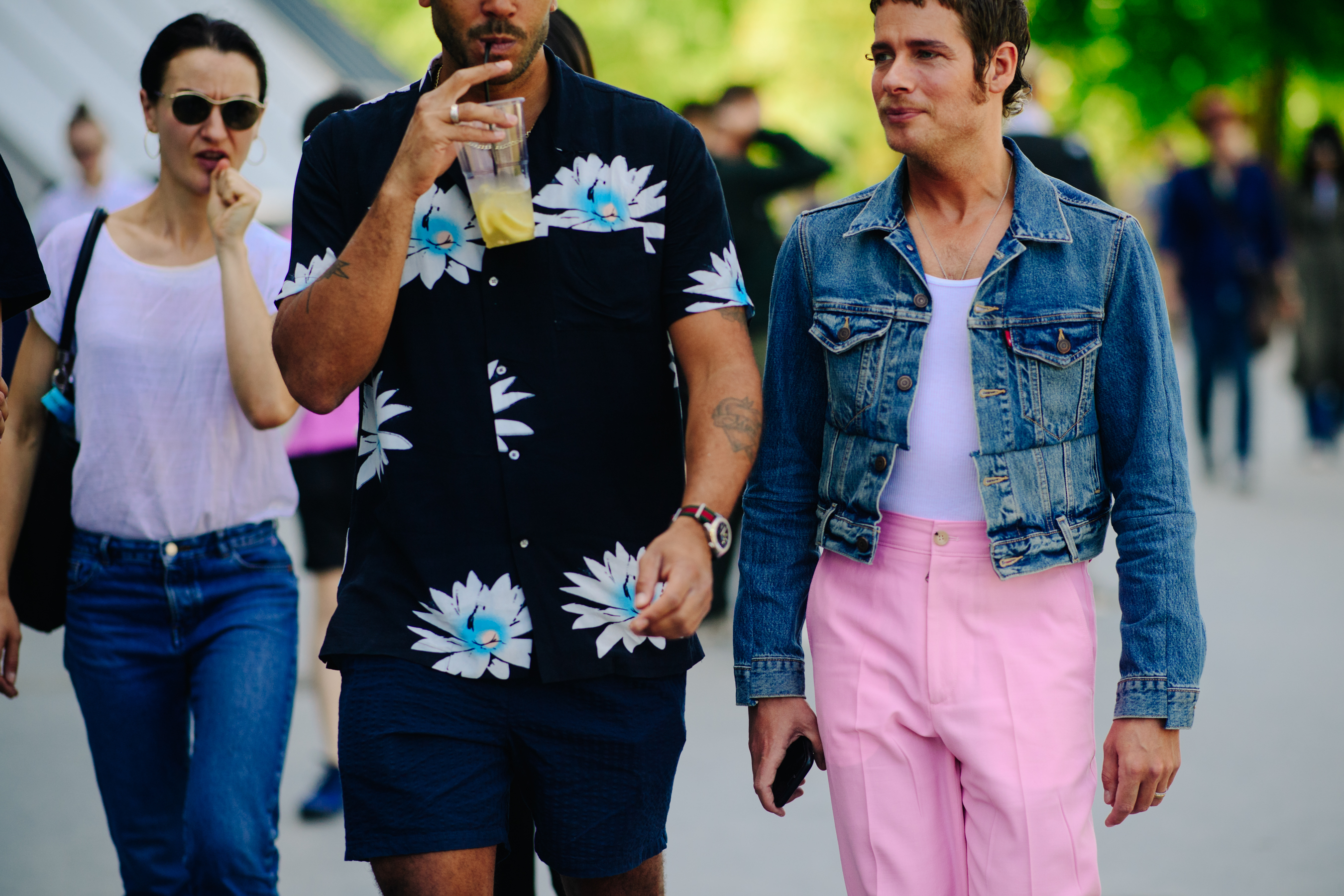 Man wearing a flower printed shirt