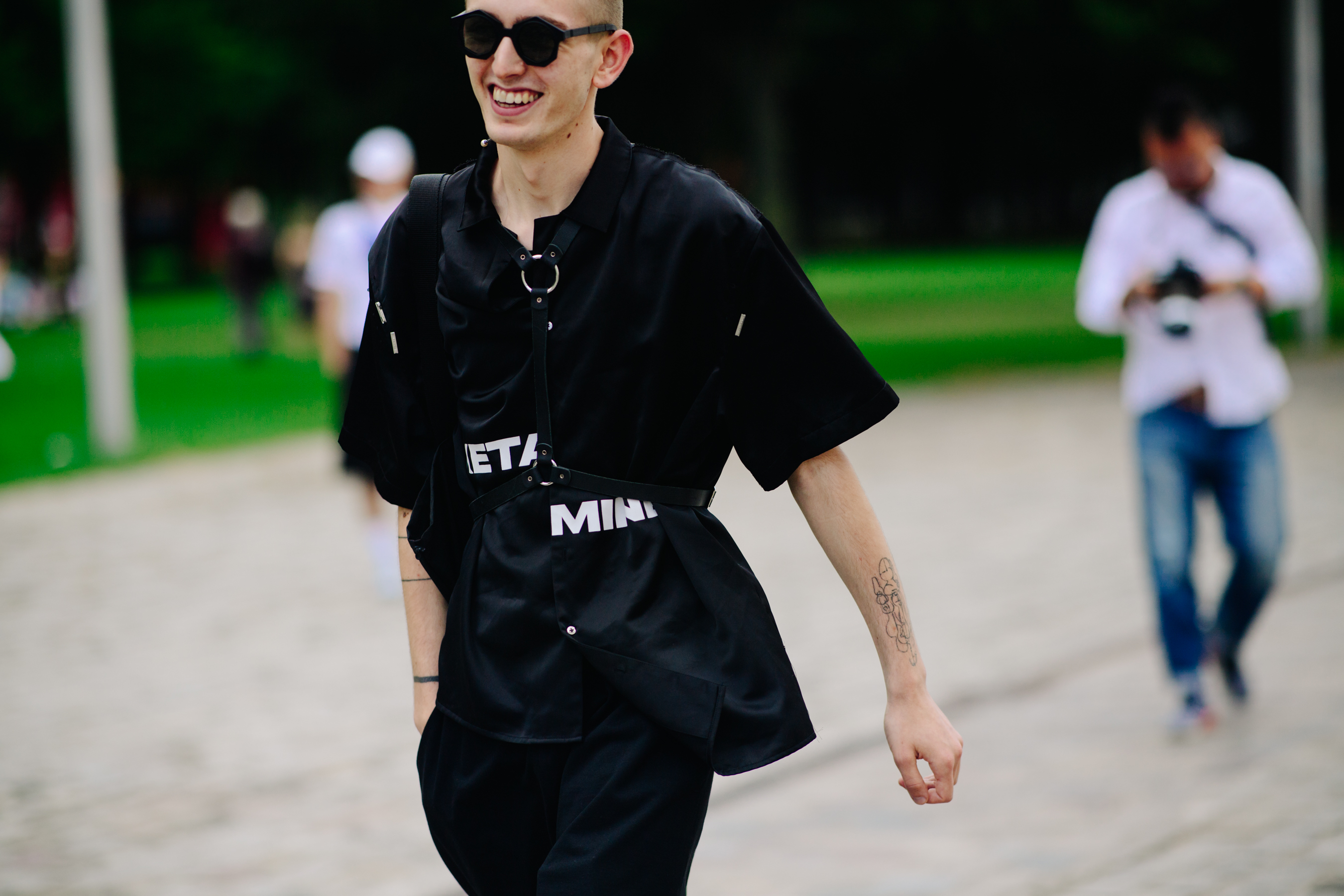 Danish model wearing a black outfit