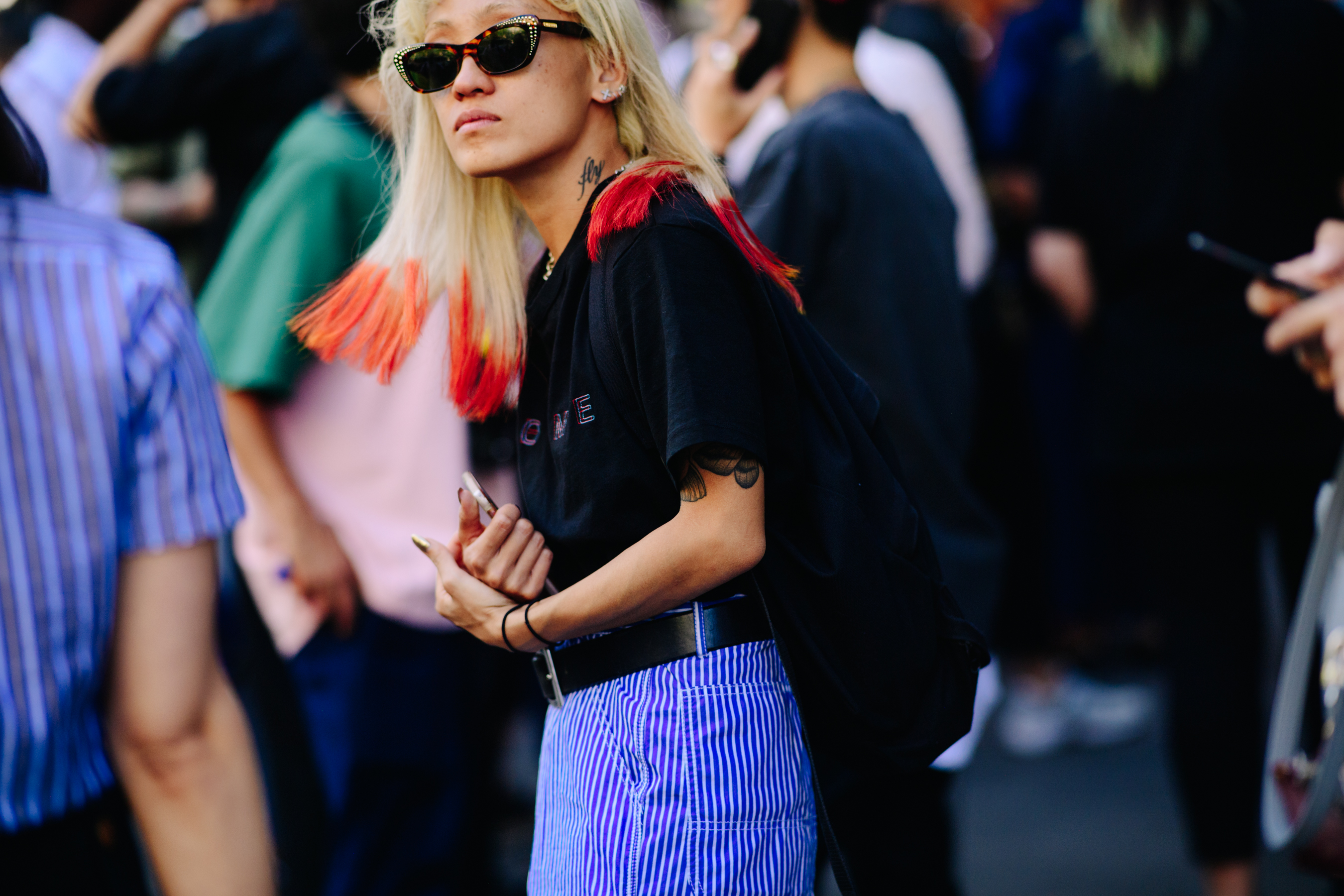 Woman with blond red hair
