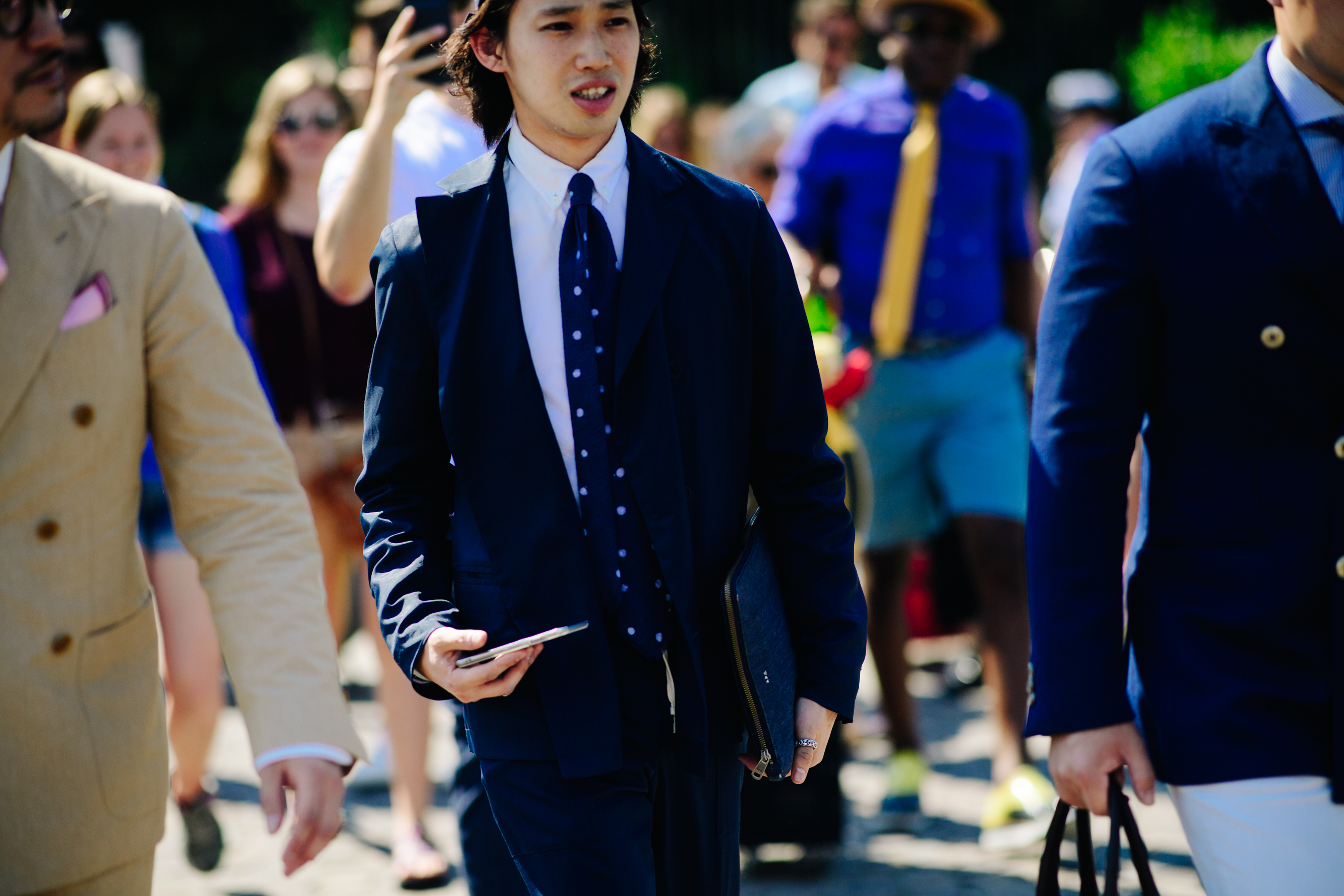 Man wearing blue blazer