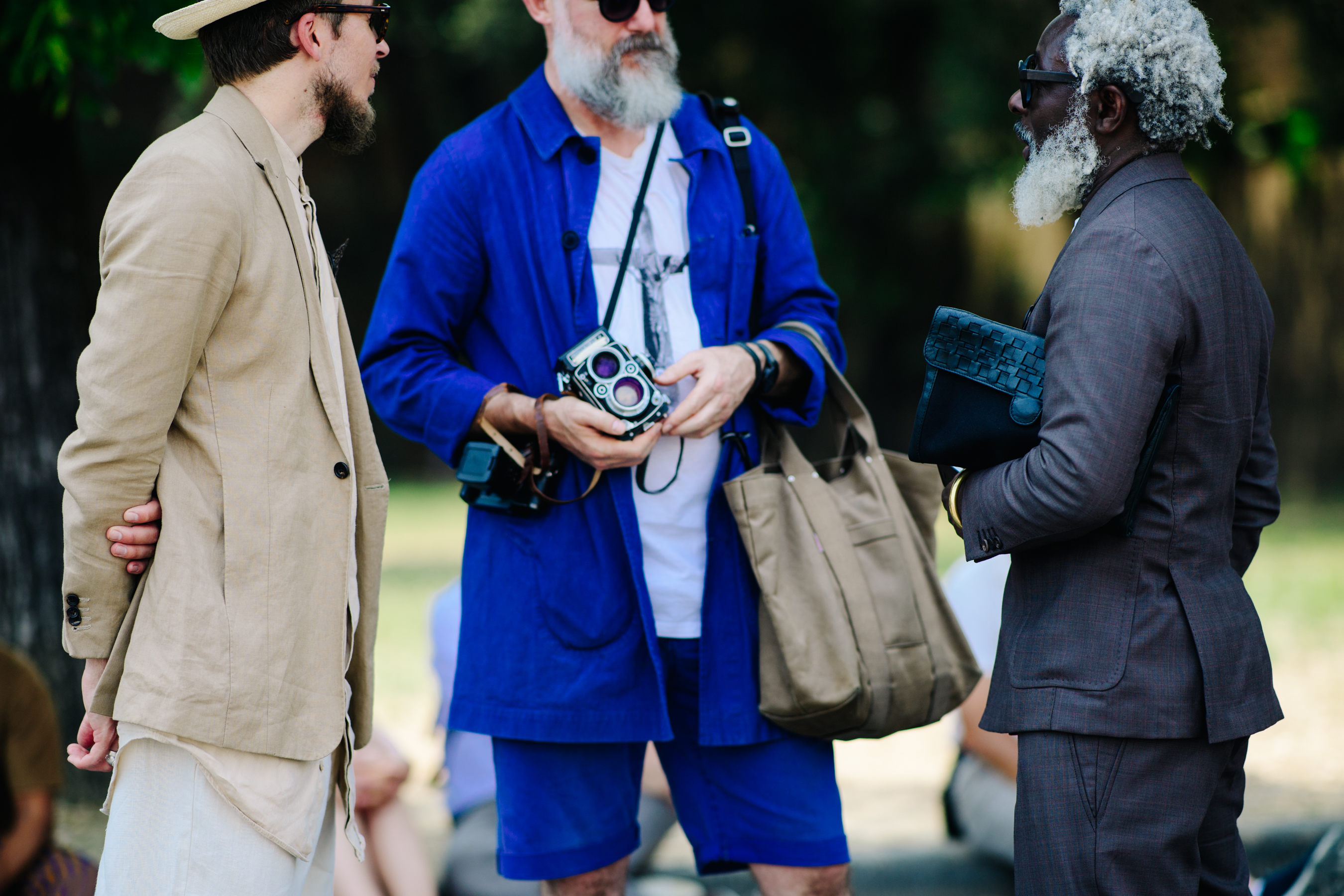 Three men with long beards