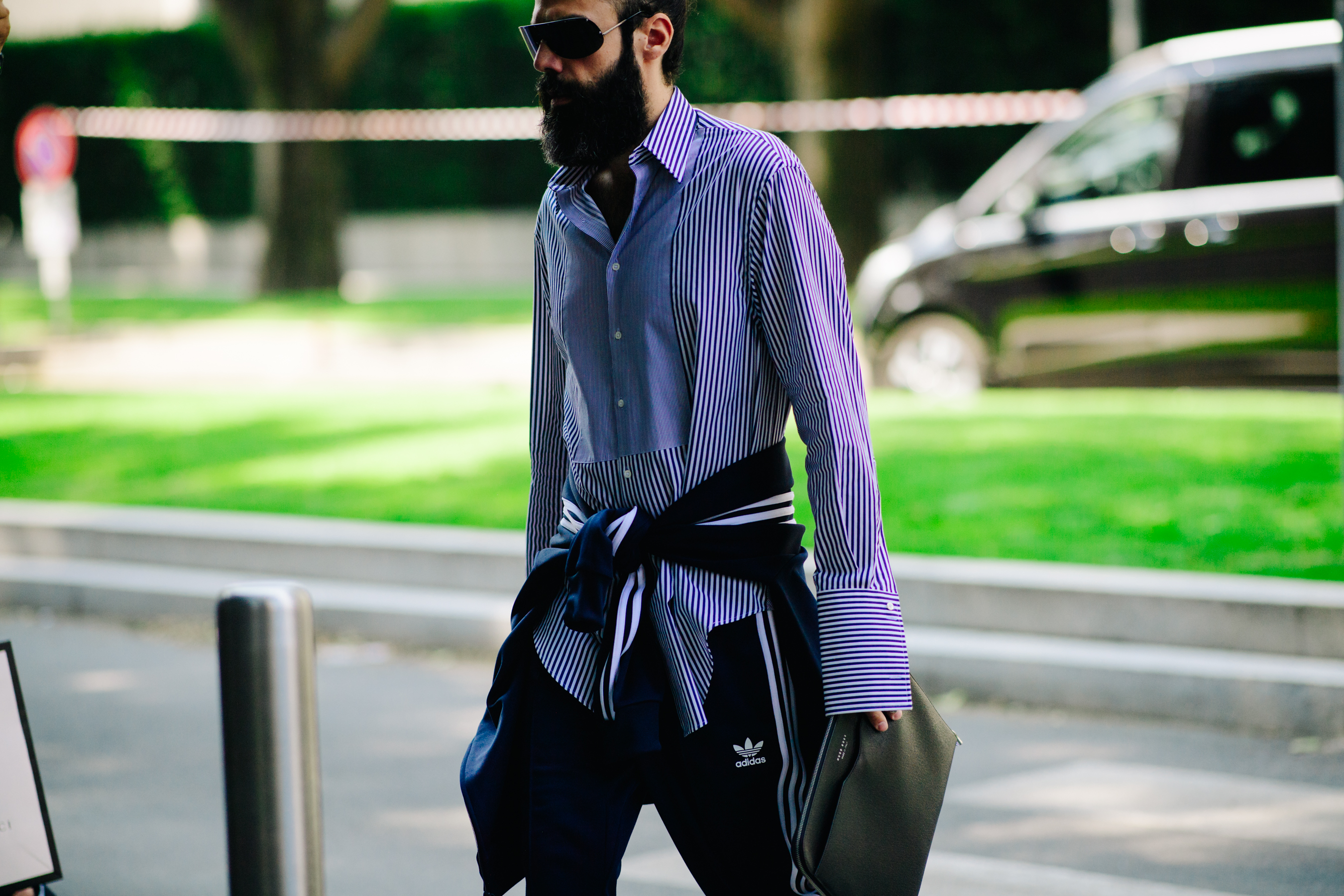 Man wearing an adidas trackpants