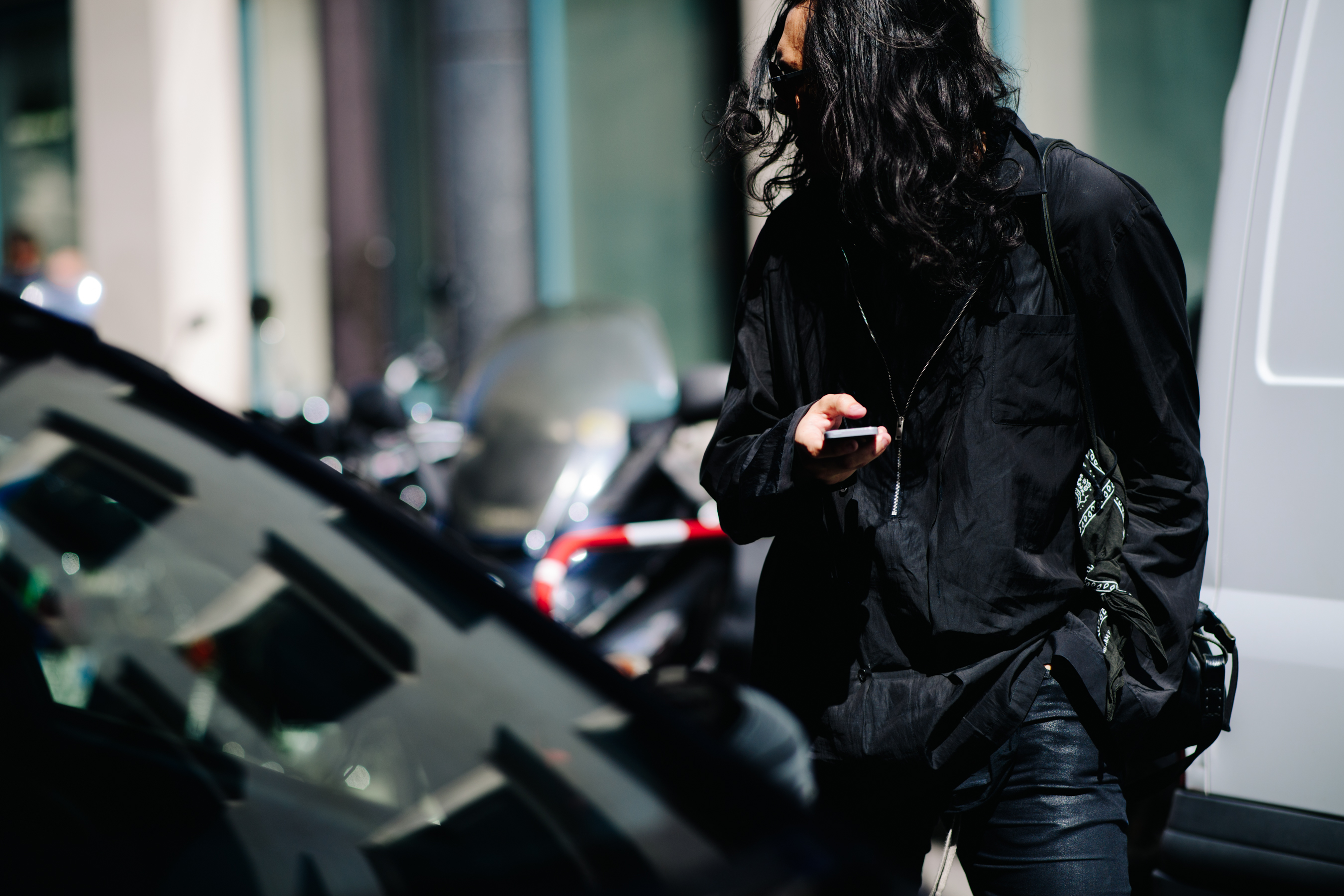 Buyer wearing a black outfit