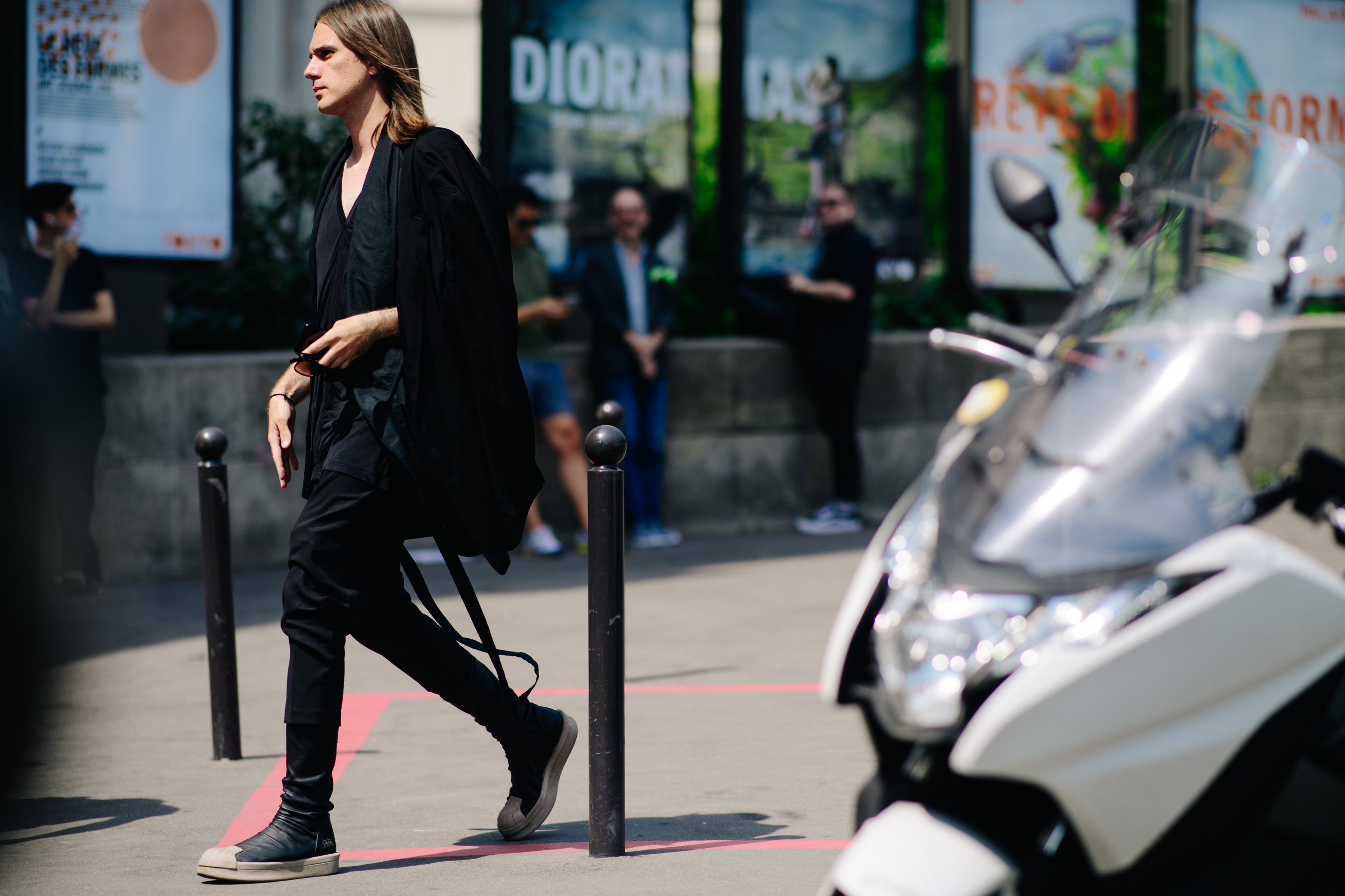 Man wearing Rick Owens garments