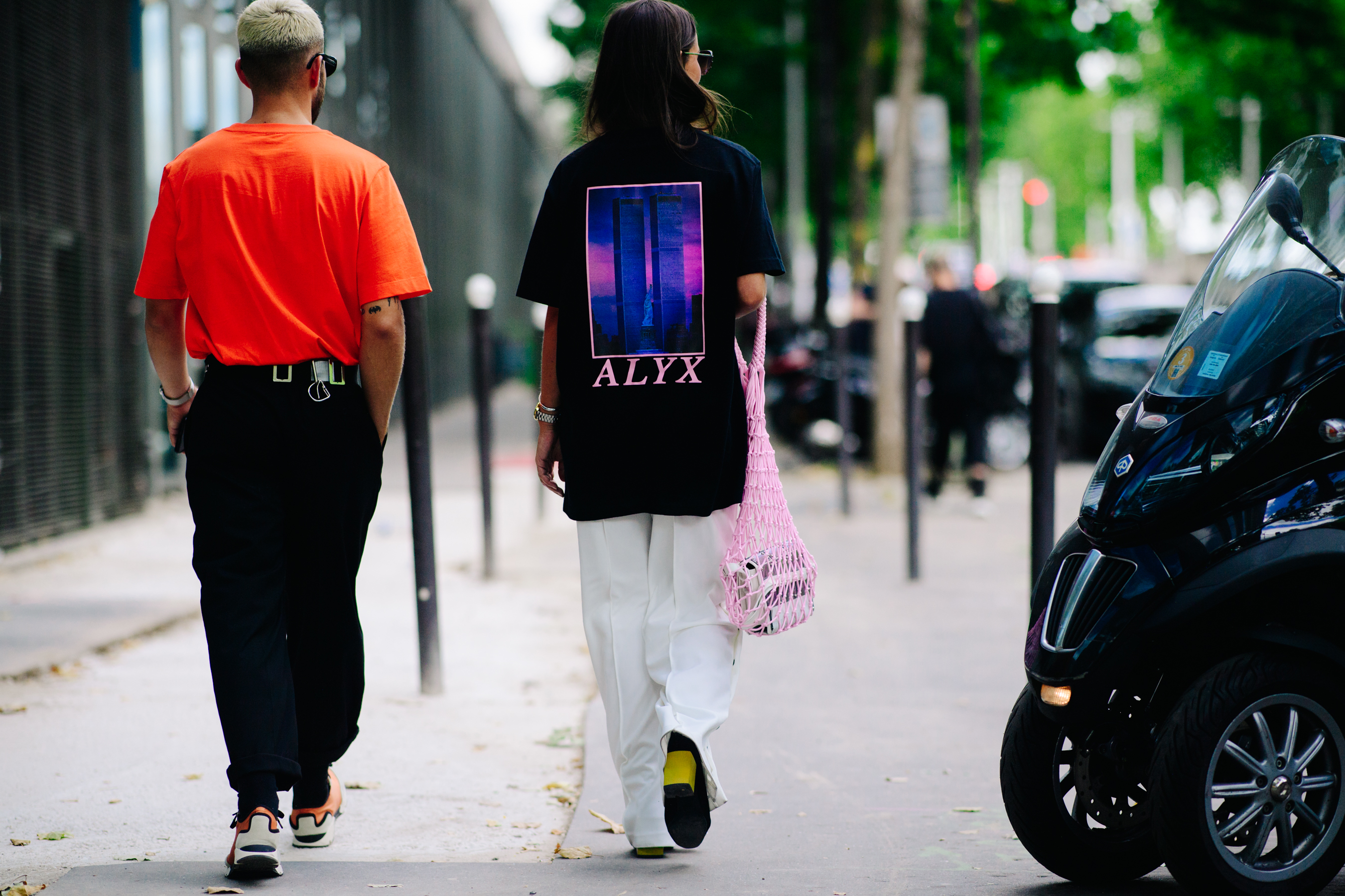 Woman wearing Alyx Studio t-shirt